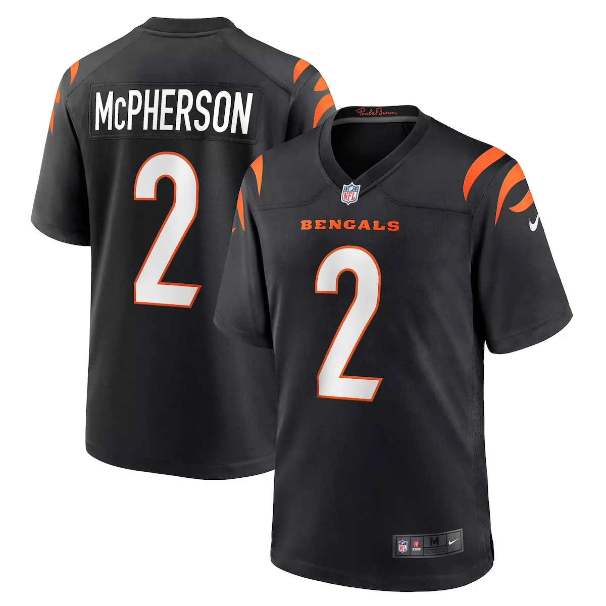 Evan McPherson Cincinnati Bengals Black Game Jersey | Stylish Fan Gear | Perfect for Game Day | For Men, Women & Youth