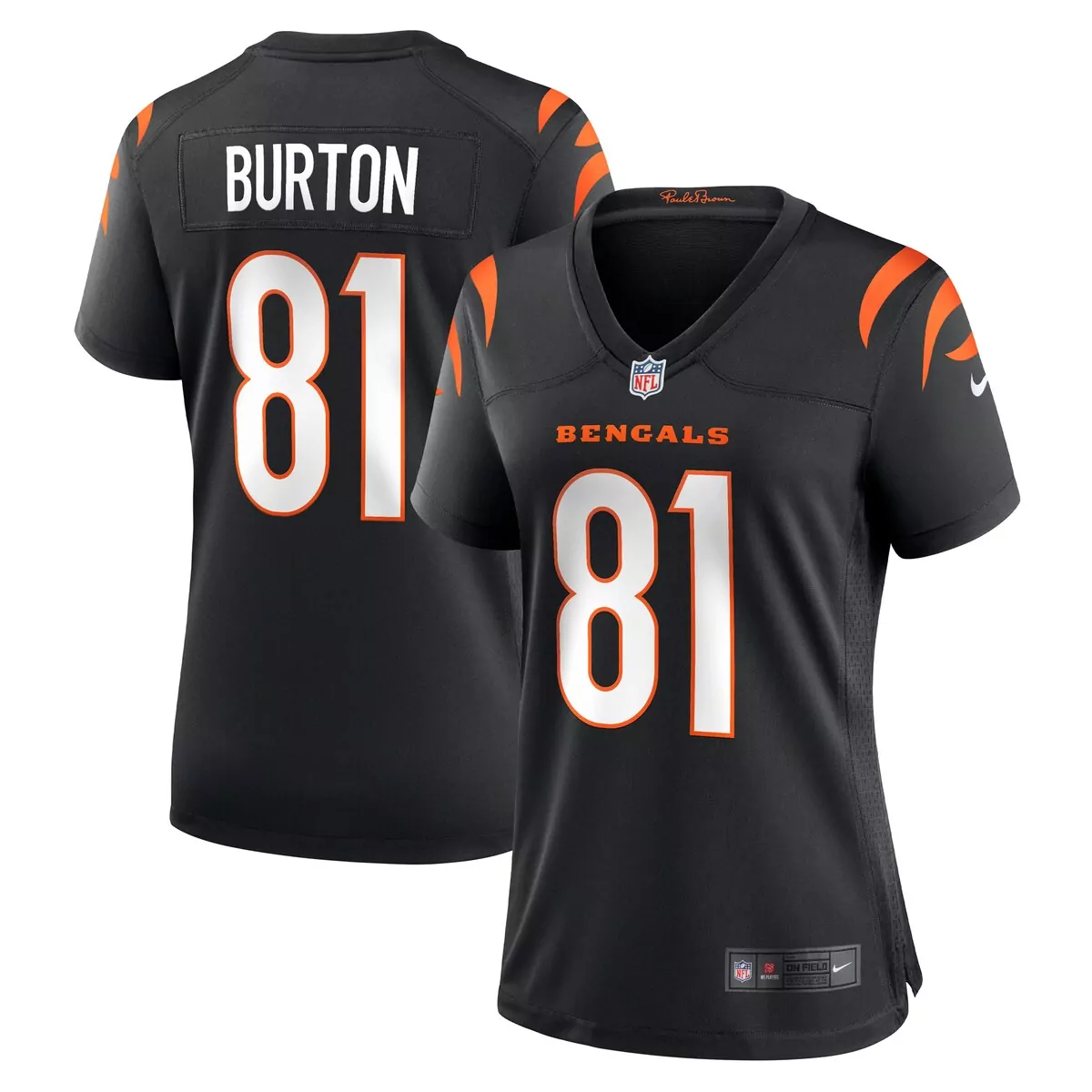 Jermaine Burton Cincinnati Bengals Black Game Jersey | Trendy Fan Gear for Every Game | For Men, Women & Youth