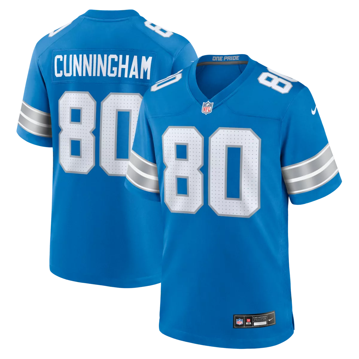 Malik Cunningham Detroit Lions Blue Team Game Jersey | Stylish Fan Gear for Game Day | For Men, Women & Youth