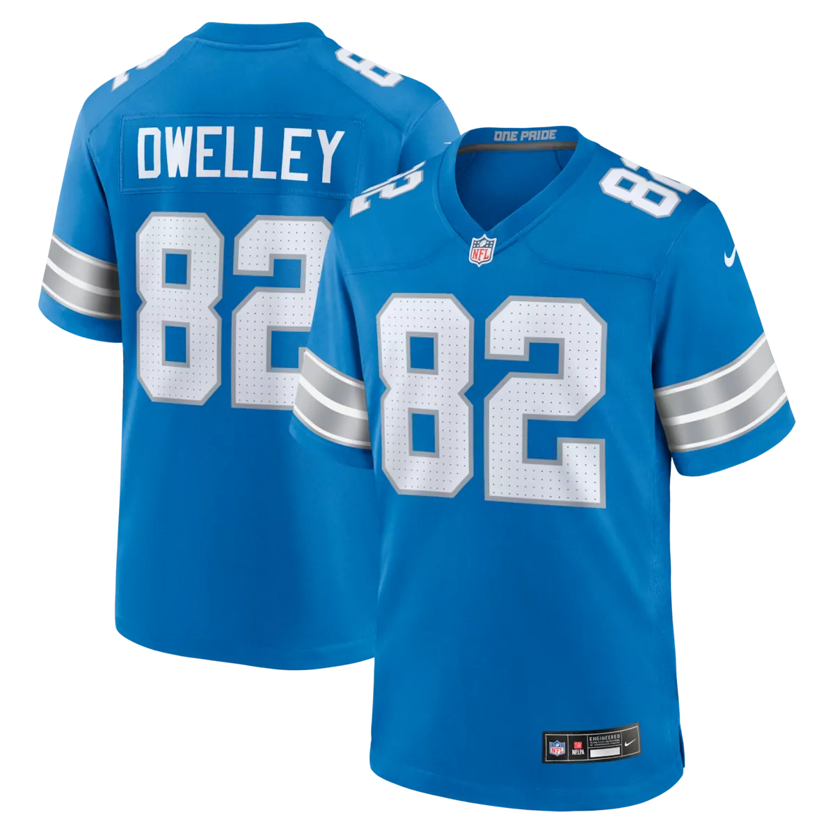 Ross Dwelley Detroit Lions Blue Team Game Jersey | Stylish Fan Gear for Men, Women & Youth | Perfect for Game Day