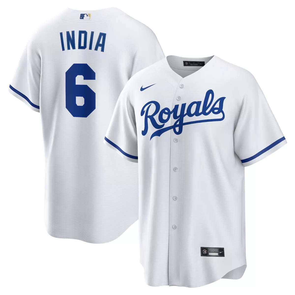 India Kansas City Royals 2025 White Home Player Jersey | Classic Style | Fan Gear for Men, Women & Youth