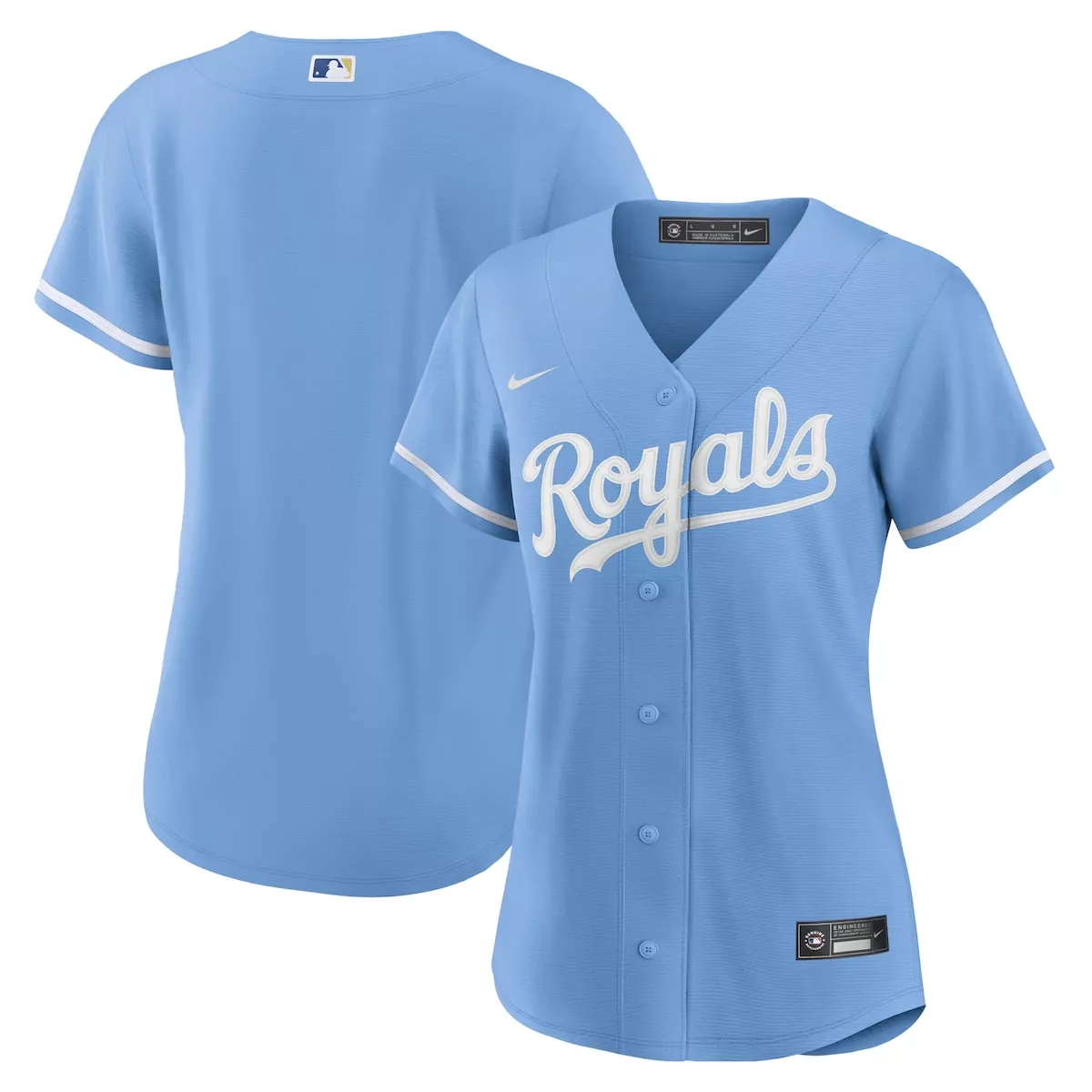 Kansas City Royals Light Blue Alternate Team Logo Jersey | W8R Style | Fan Gear for Men, Women & Youth