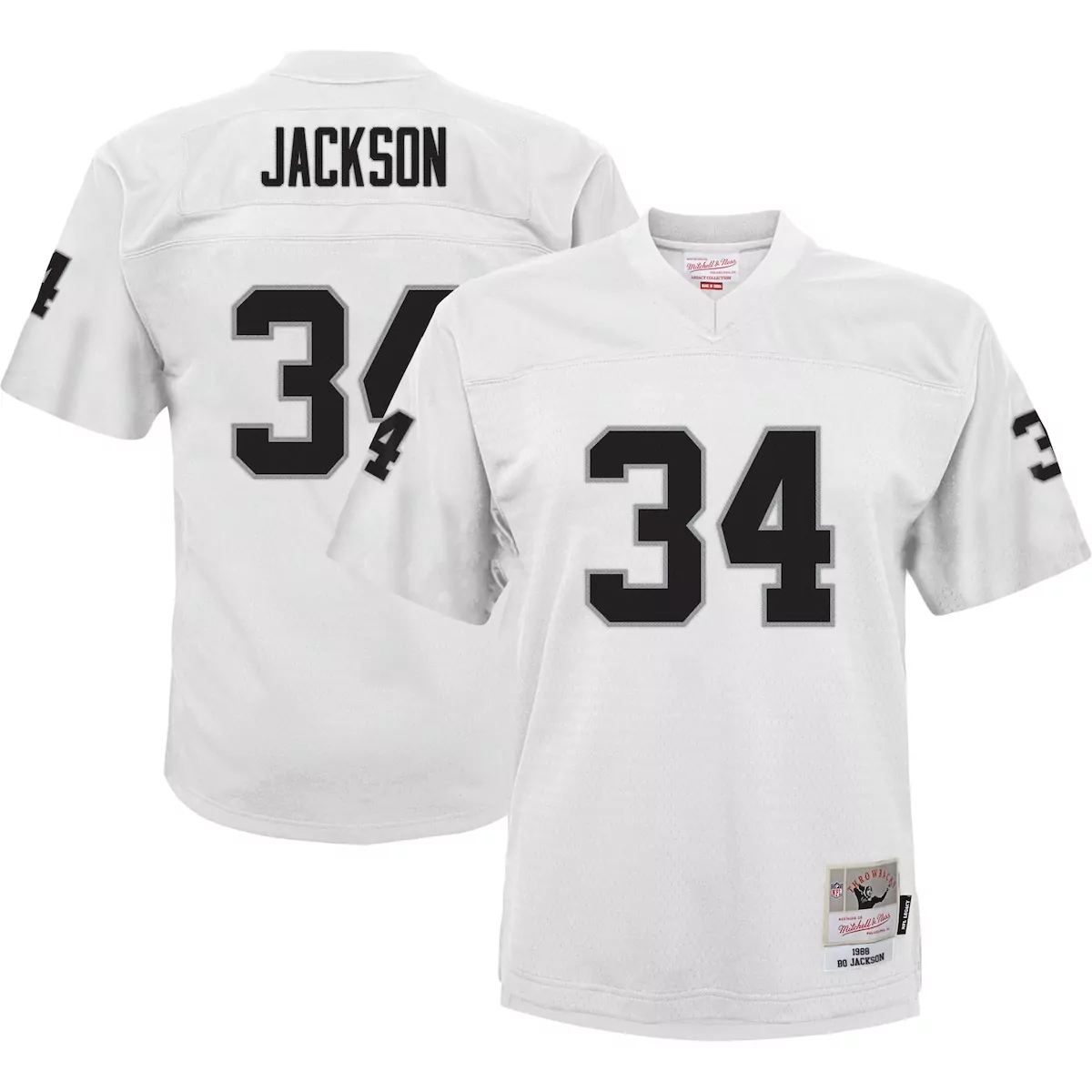 Bo Jackson Las Vegas Raiders White 1988 Retired Player Legacy Jersey | Classic Fan Gear for Men, Women & Youth