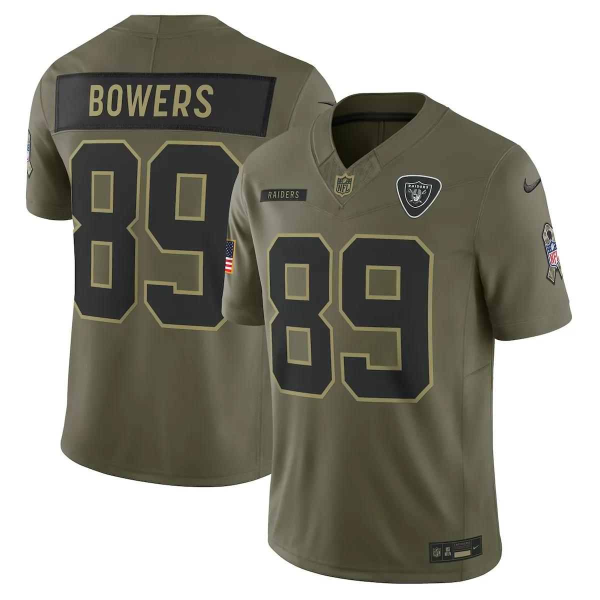 Brock Bowers Las Vegas Raiders Olive 2025 Salute to Service Limited Jersey | Exclusive Fan Gear for Men, Women & Youth