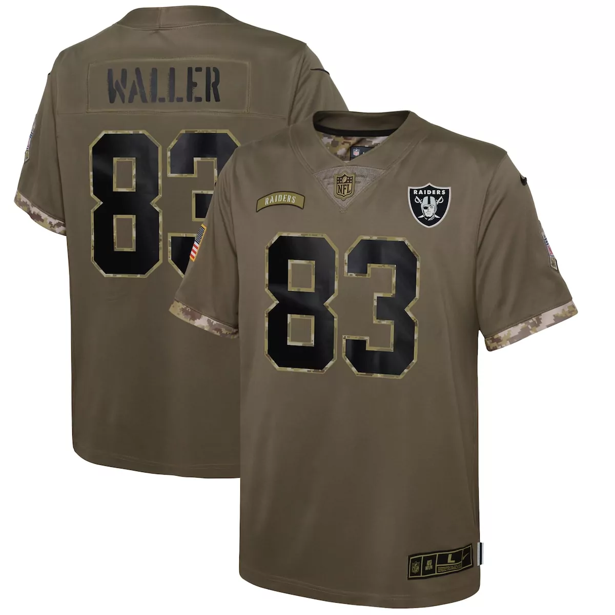 Darren Waller Las Vegas Raiders Olive Salute to Service Player Limited Jersey | Perfect Gift Idea for Men, Women & Youth