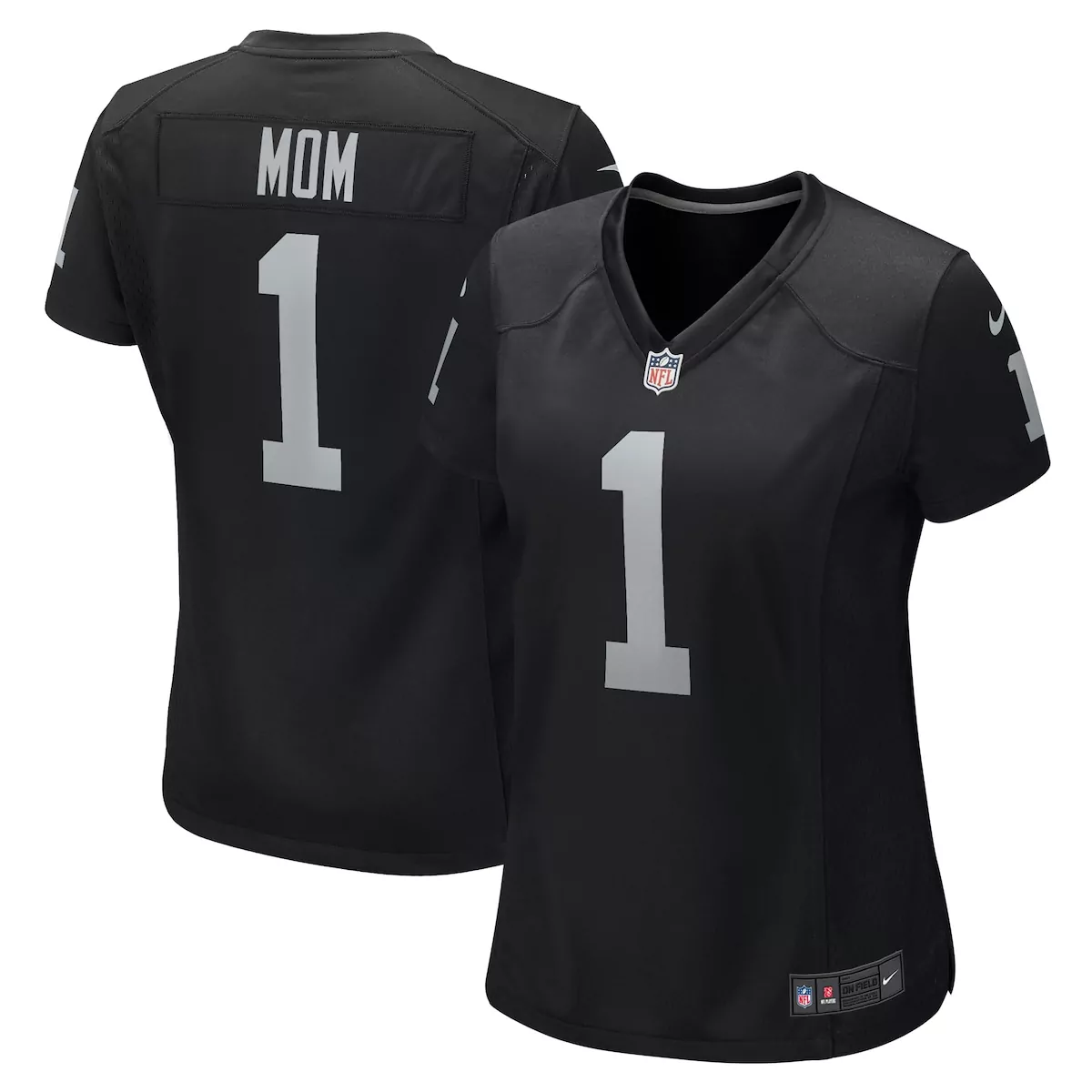 Las Vegas Raiders Number 1 Mom Black Game Jersey | Perfect Gift for NFL Moms | For Men, Women & Youth