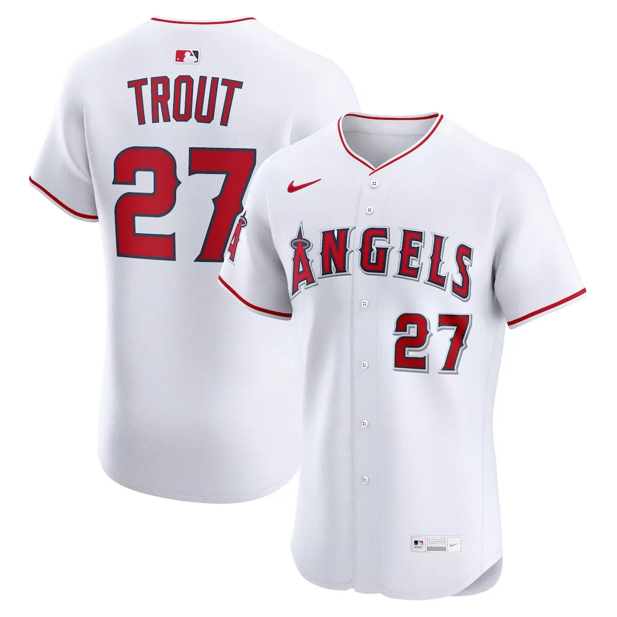 Mike Trout Los Angeles Angels White Home Elite Player Jersey | Stylish Fan Gear | For Men, Women & Youth