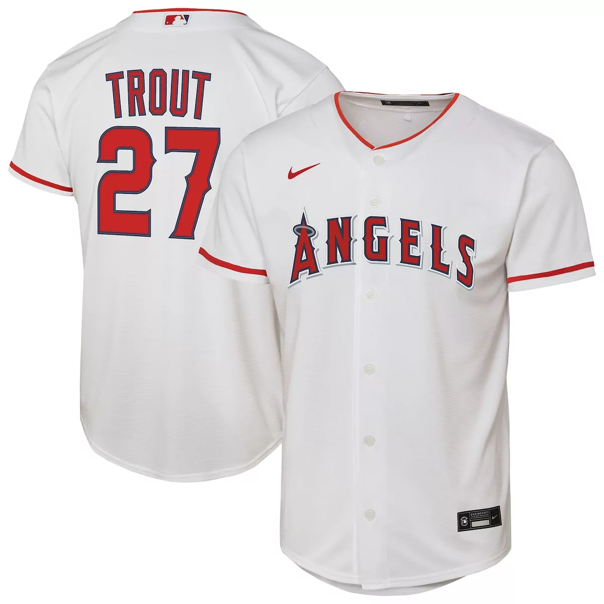 Mike Trout Los Angeles Angels White Home Player Jersey | Premium Quality Fan Gear | For Men, Women & Youth