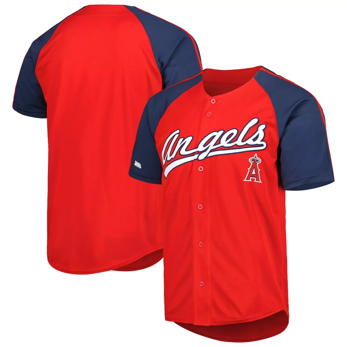 Los Angeles Angels Red Button Down Raglan Jersey | Fashionable Fan Gear for Men, Women & Youth