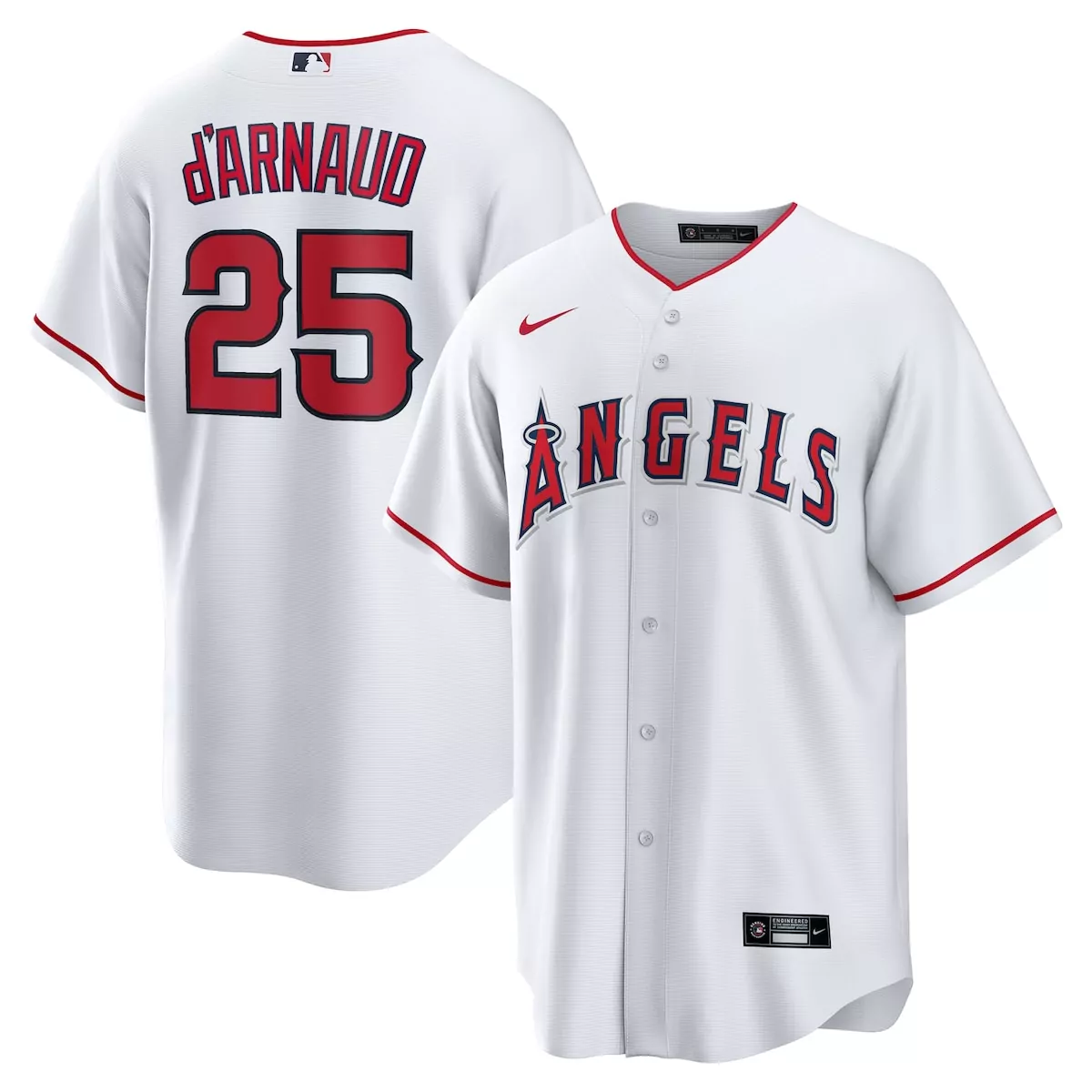 Travis D'Arnaud Los Angeles Angels White Home Jersey | Comfortable Fan Gear for Men, Women & Youth