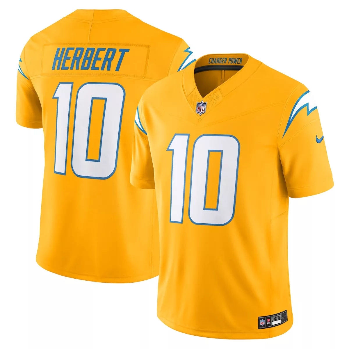 Justin Herbert Los Angeles Chargers Gold Alternate Jersey | Vapor F.U.S.E Limited Edition | Fan Gear for Game Day | For Men, Women & Youth