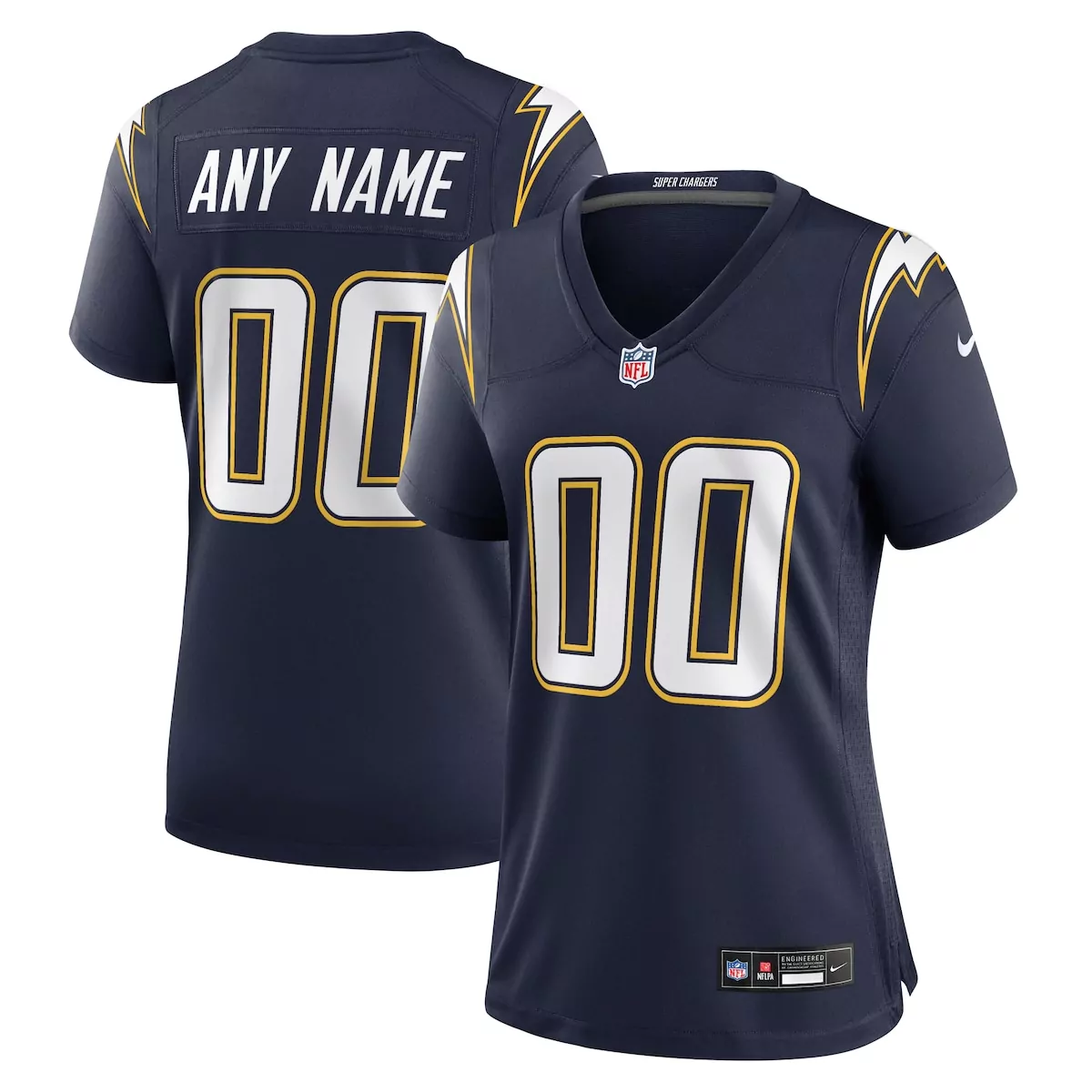 Navy Custom 00 2023 Stitched Vapor Jersey | Los Angeles Chargers Fan Gear for Men, Women & Youth | Great Gift for NFL Fans