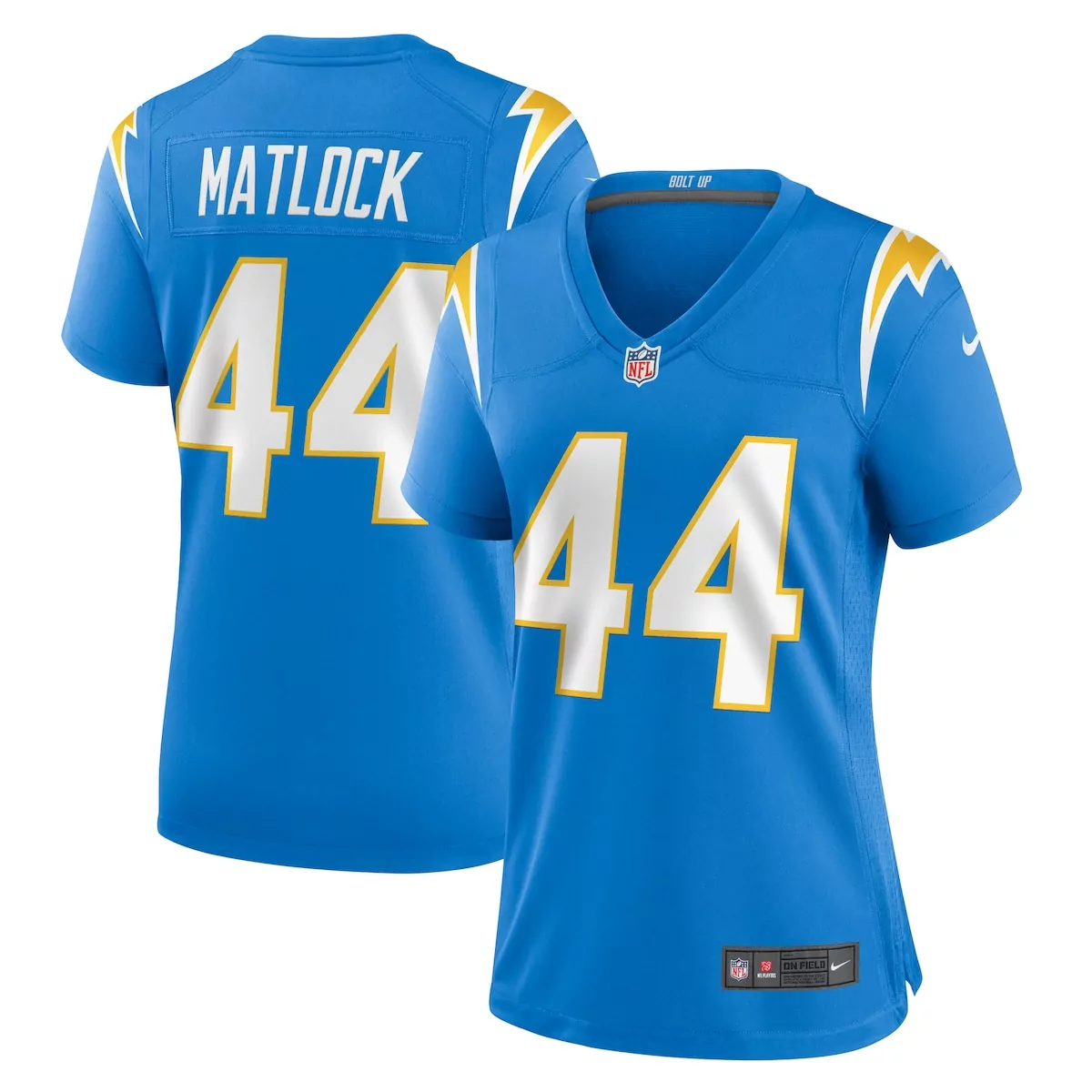 Scott Matlock Powder Blue Game Jersey 6W6 | Los Angeles Chargers Team Gear | For Men, Women & Youth