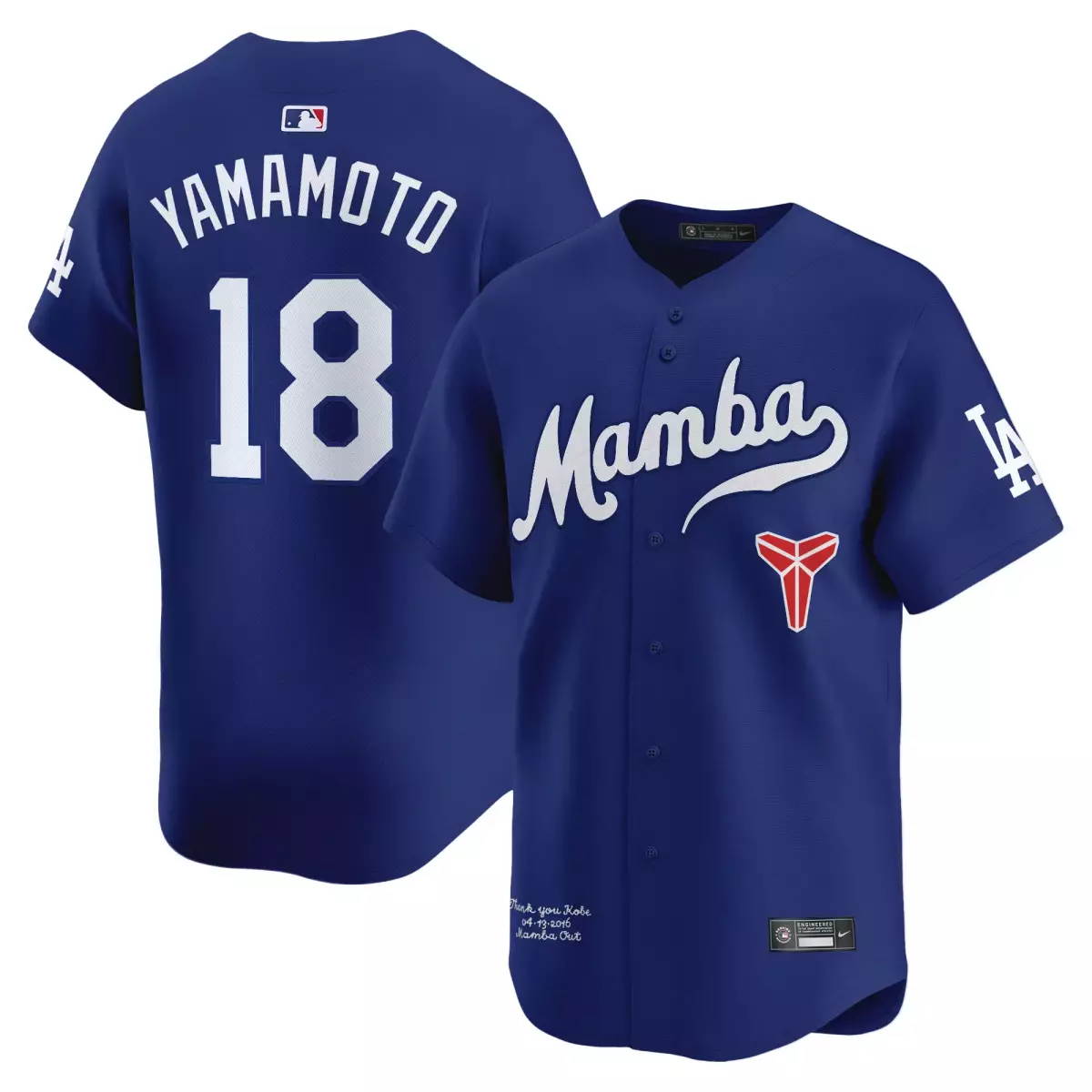 Yamamoto Dodgers Navy Jersey | Kobe Bryant Mamba Vapor Premier Limited Edition | Fan Gear for Men, Women & Youth