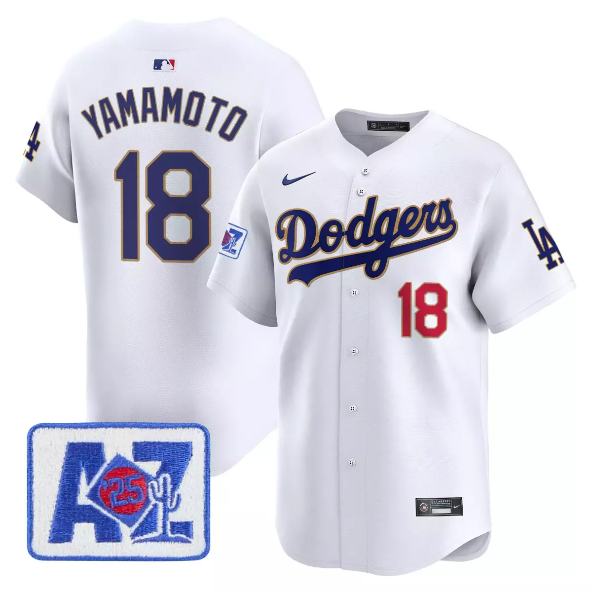 Yamamoto Dodgers 2025 White Jersey | Spring Training Patch Vapor Premier | Limited Edition Fan Gear | For Men, Women & Youth