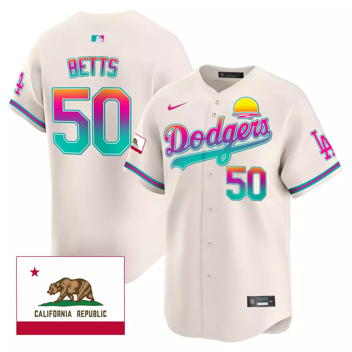 Betts Los Angeles Dodgers 2024 Cream Jersey | City Style Limited Edition Premier Gear | For Men, Women & Youth