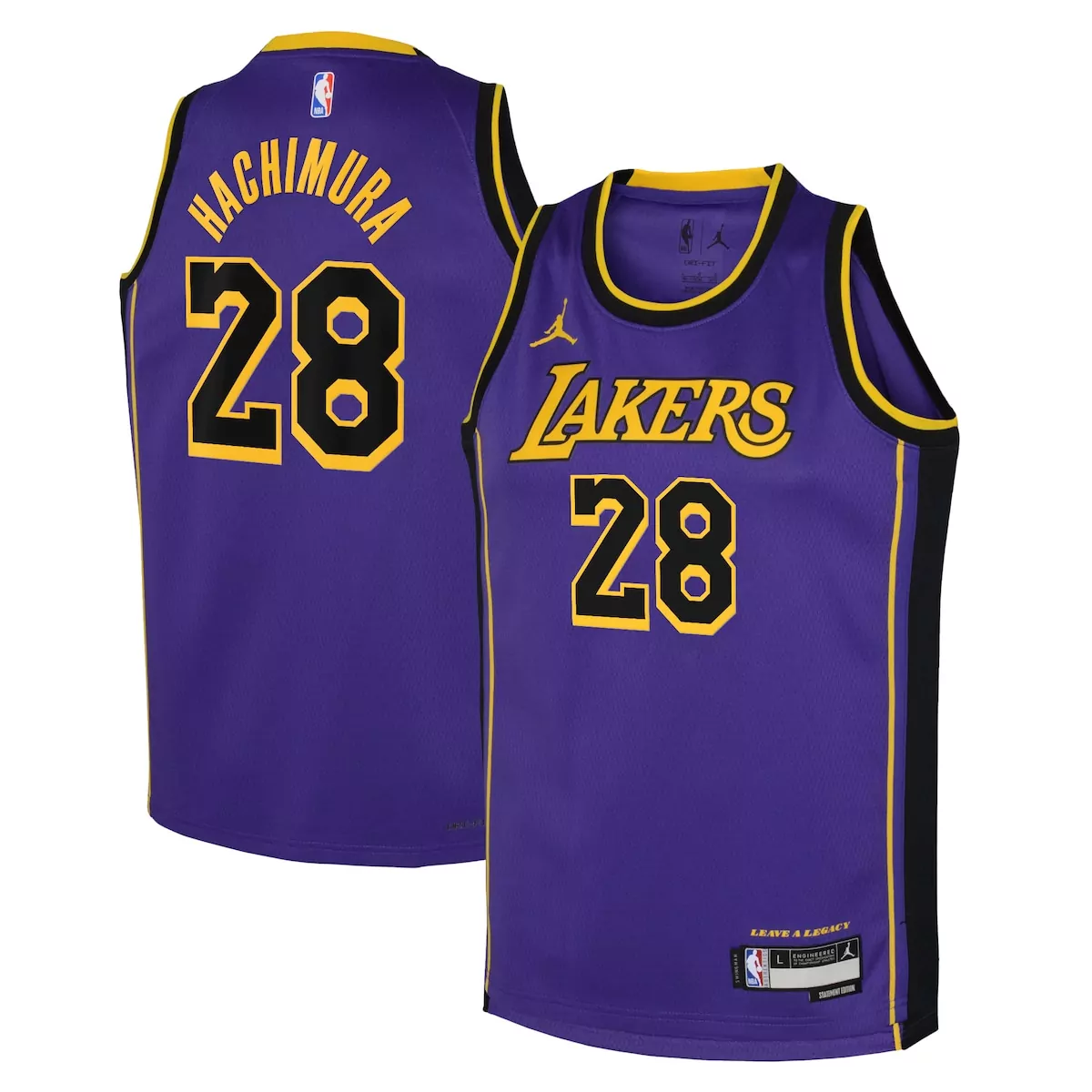 Rui Hachimura Los Angeles Lakers Jordan Statement Edition Jersey | Purple | Replica Fan Gear for Men, Women & Youth