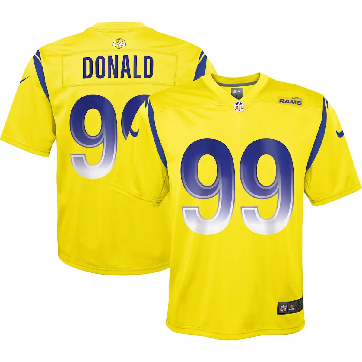 Los Angeles Rams Aaron Donald Gold Inverted Game Jersey | Stylish Fan Gear for Game Day | For Men, Women & Youth