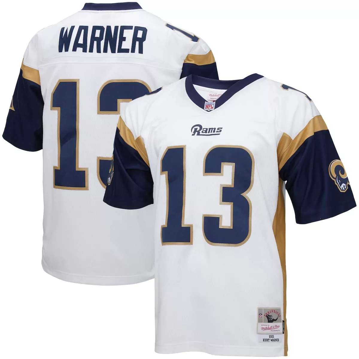 Kurt Warner Los Angeles Rams White Big Tall 2001 Retired Player Jersey | Authentic Fan Gear | For Men, Women & Youth