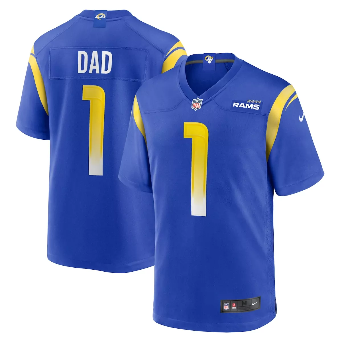 Los Angeles Rams Number 1 Dad Royal Game Jersey | Great Gift Idea for Dads | For Men