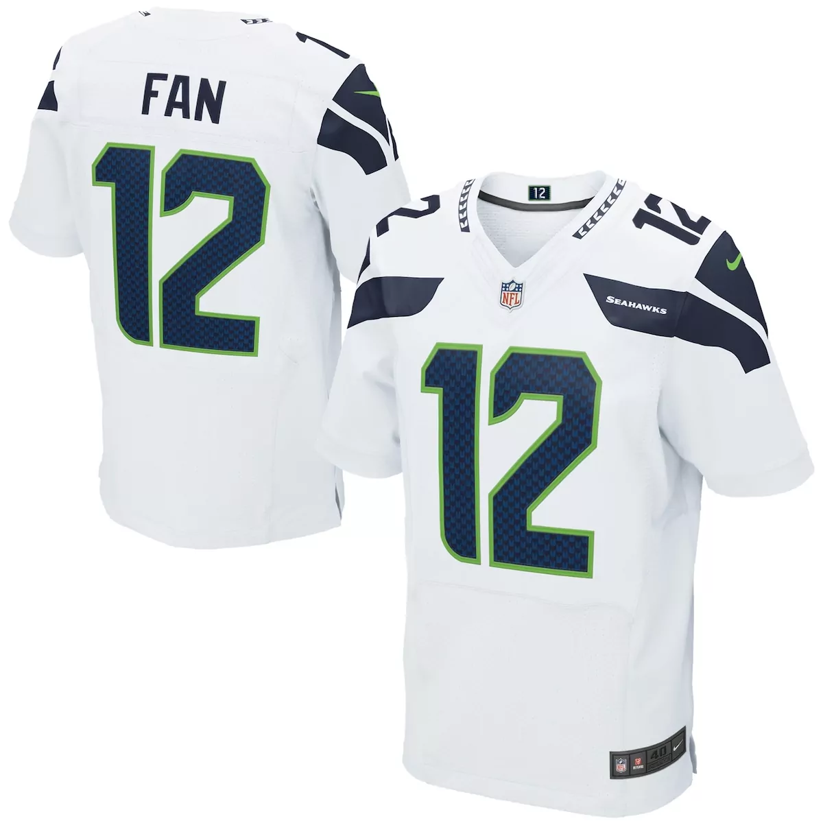 Men's Seattle Seahawks 12s White Elite Jersey | Fan Gear for Game Day | For Men, Women & Youth