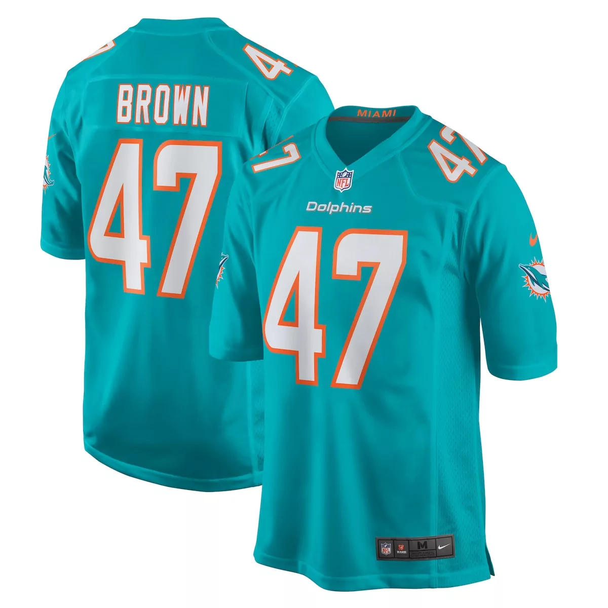 Cam Brown Miami Dolphins Aqua Game Jersey | Stylish Fan Gear for Men, Women & Youth | Perfect for Game Day