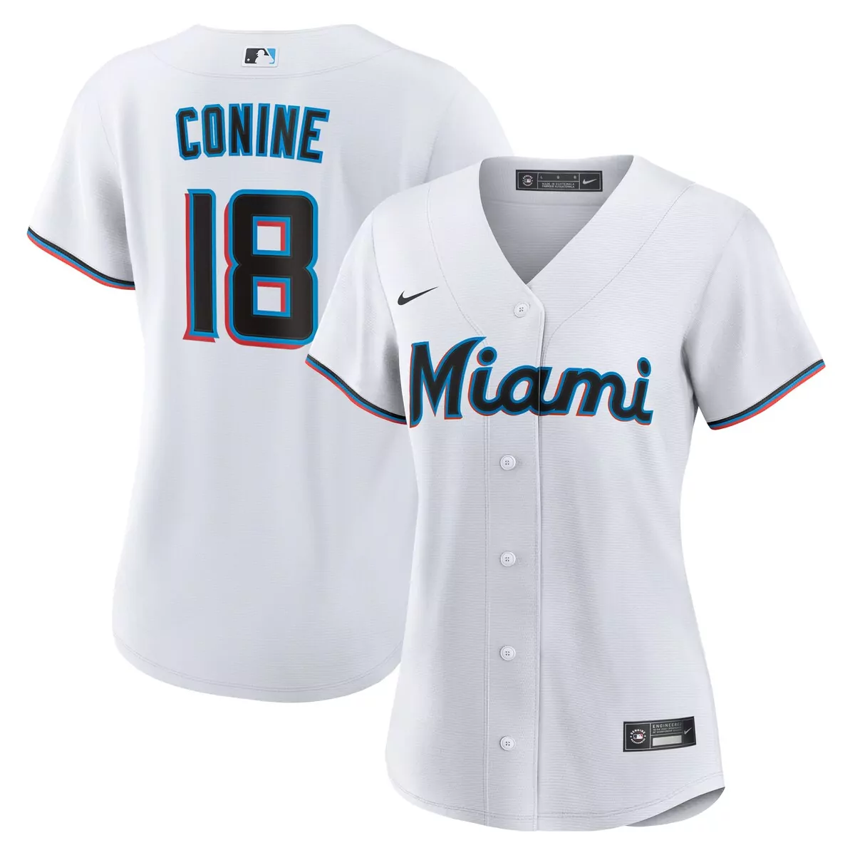 Miami Marlins Griffin Conine White Home Jersey | Custom Fan Gear | For Men, Women & Youth