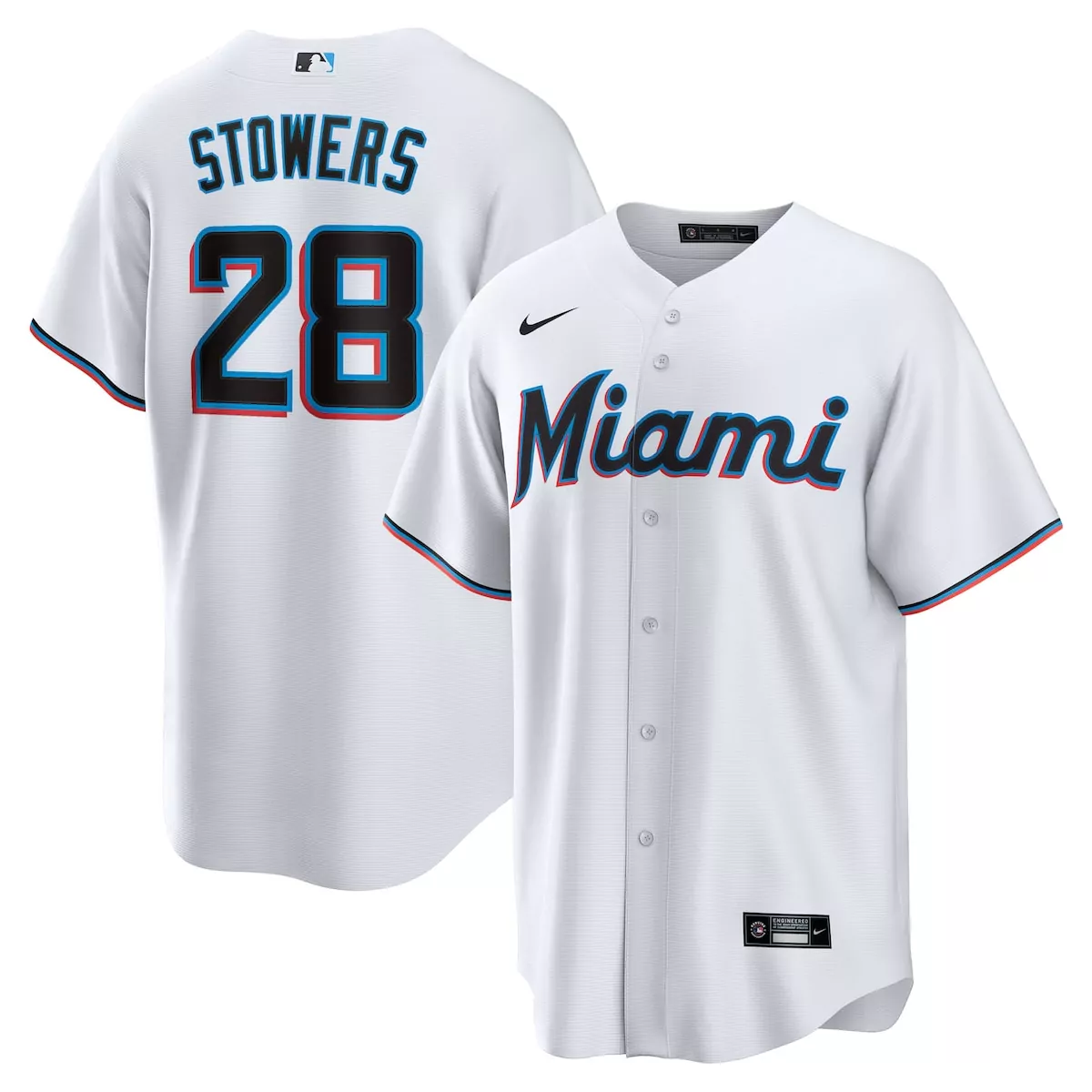 Kyle Stowers Miami Marlins White Home Jersey | SUA Style for Men, Women & Youth