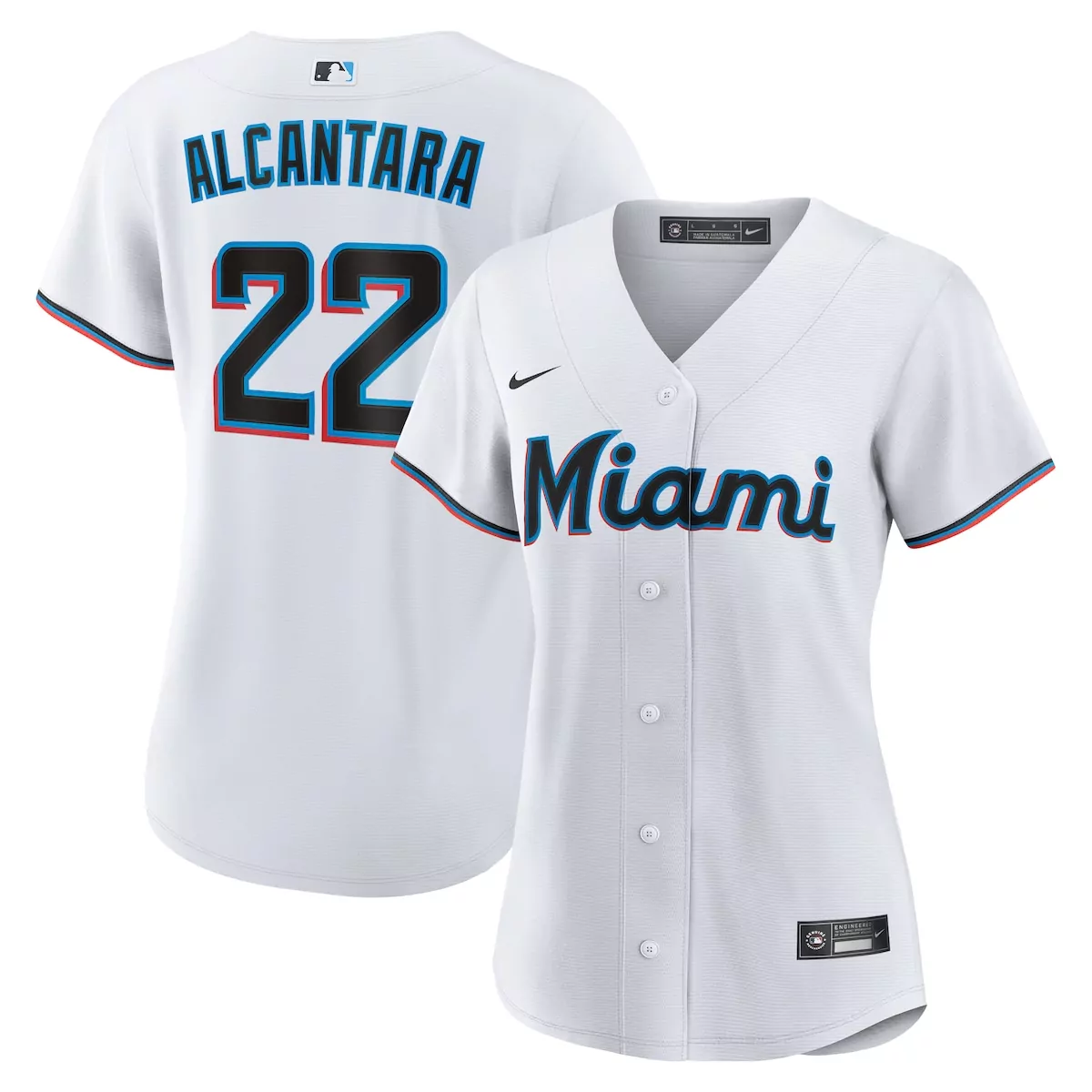 Sandy Alcantara Miami Marlins White Home Player Jersey | Classic Fan Gear | Perfect for Young Fans | For Men, Women & Youth