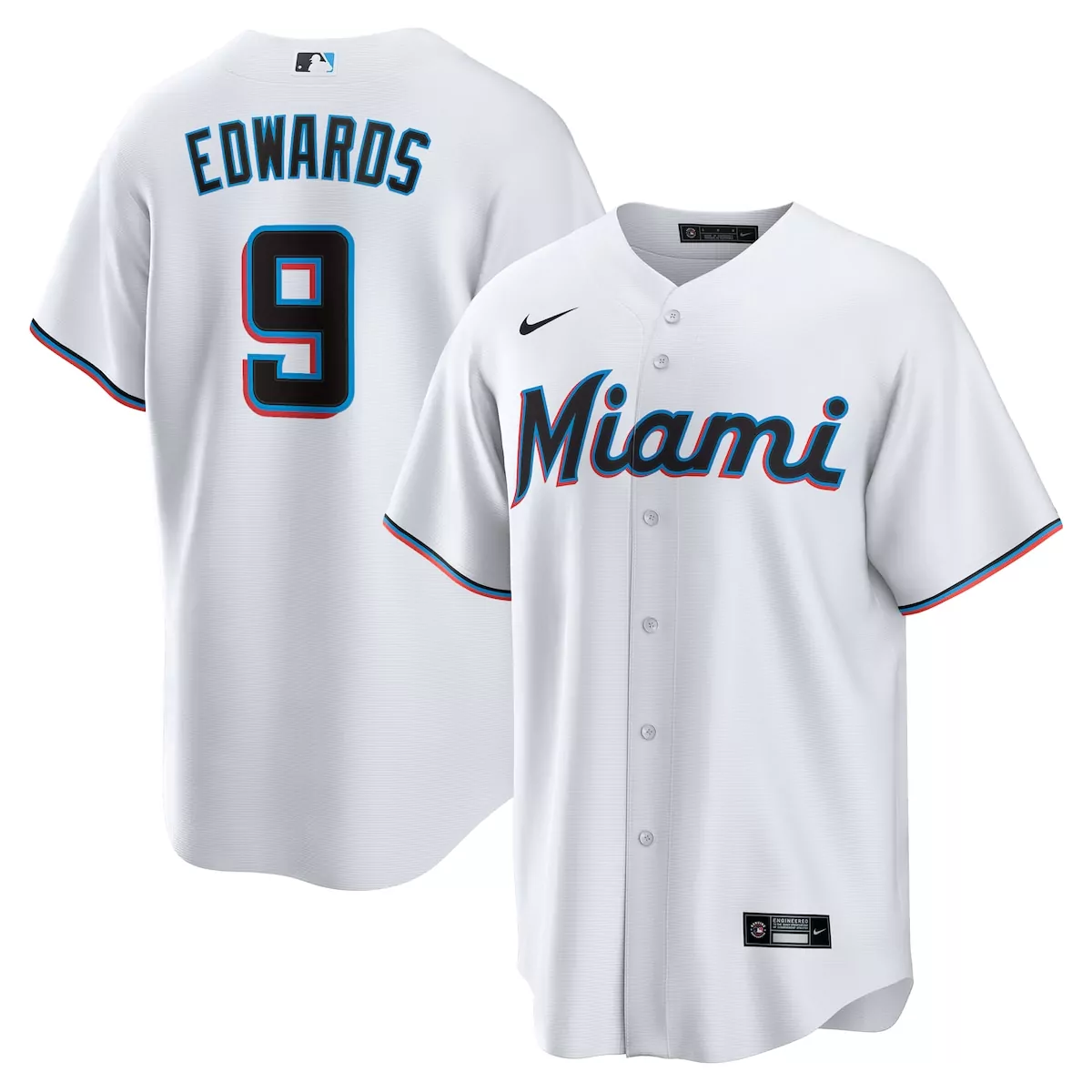 Xavier Edwards Miami Marlins White Home Jersey O1M | Classic Fan Gear | For Men, Women & Youth