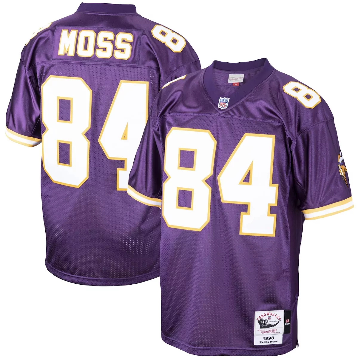 Randy Moss Minnesota Vikings 1998 Purple Throwback Jersey | Retired Player Fan Gear for Men, Women & Youth