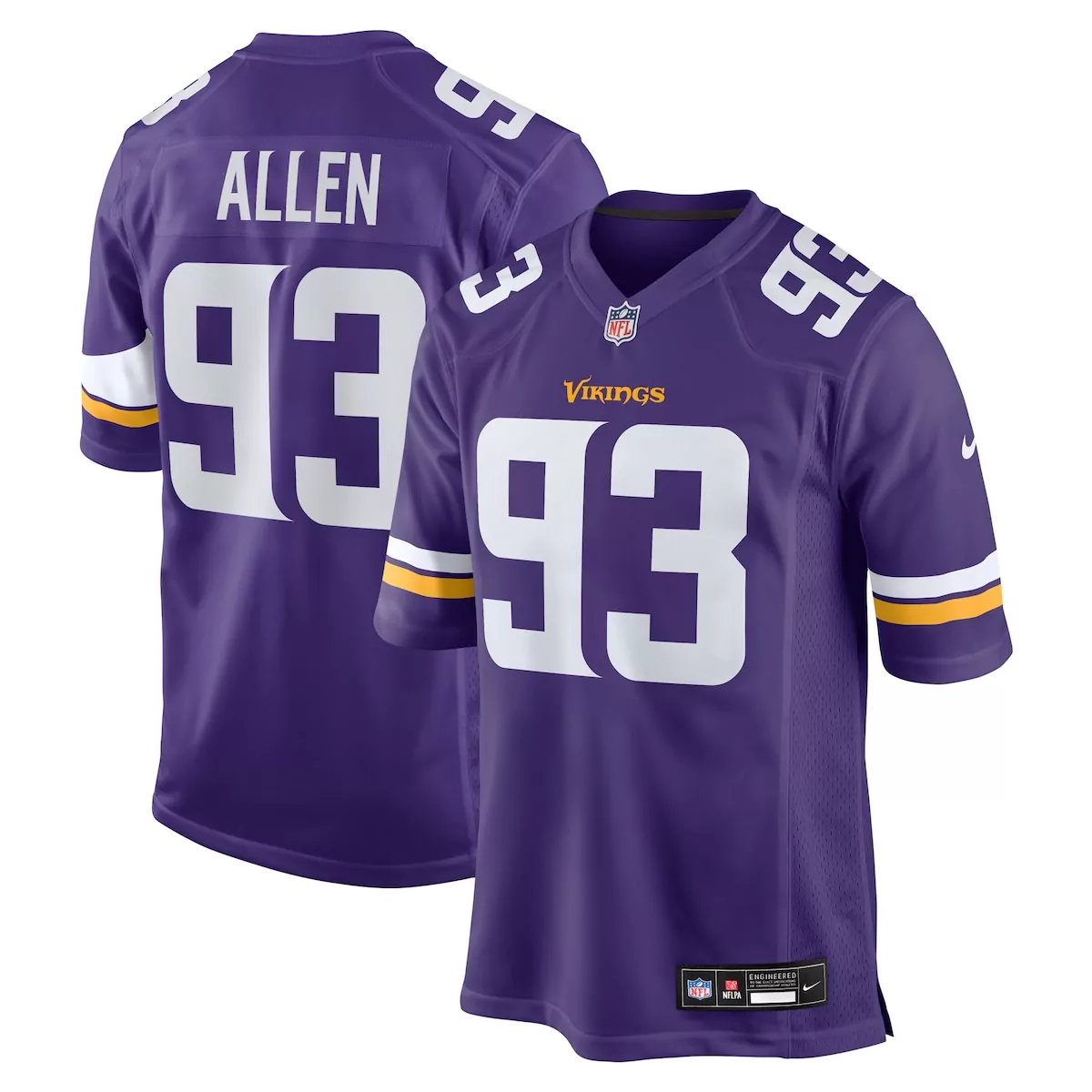 Jonathan Allen Minnesota Vikings Purple Game Jersey | Team Spirit Wear for Fans | For Men, Women & Youth