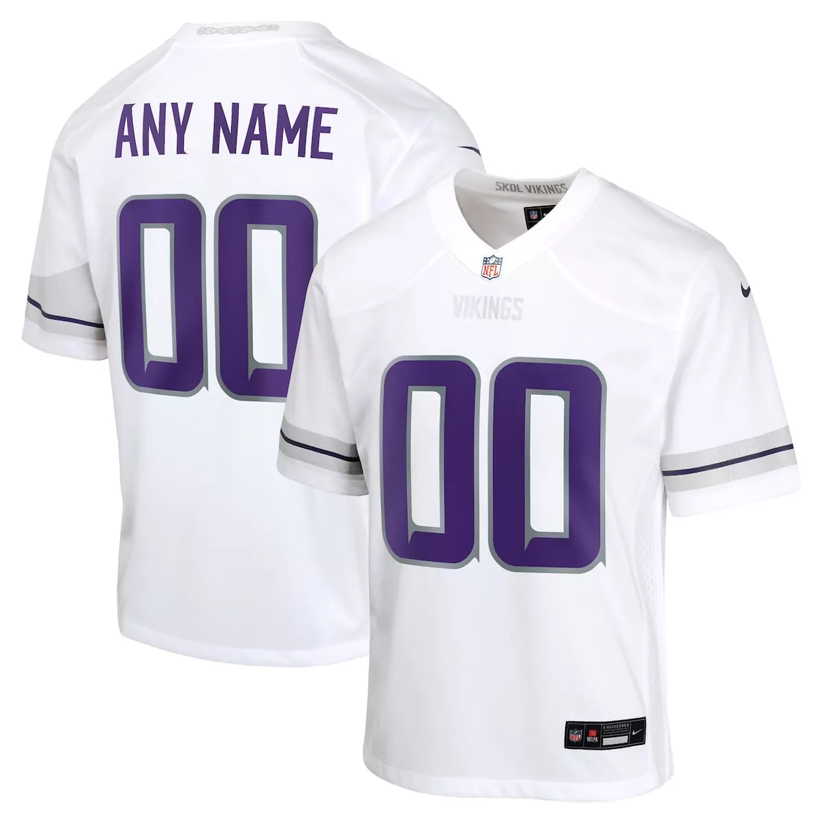 Minnesota Vikings White Alternate Custom Game Jersey | 7YE Style | Fan Gear for Men, Women & Youth