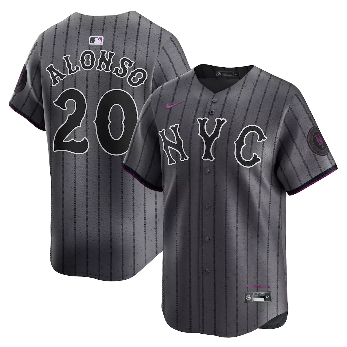 Pete Alonso New York Mets Graphite 2024 City Connect Limited Player Jersey | Stylish Fan Gear for Game Day | For Men, Women & Youth