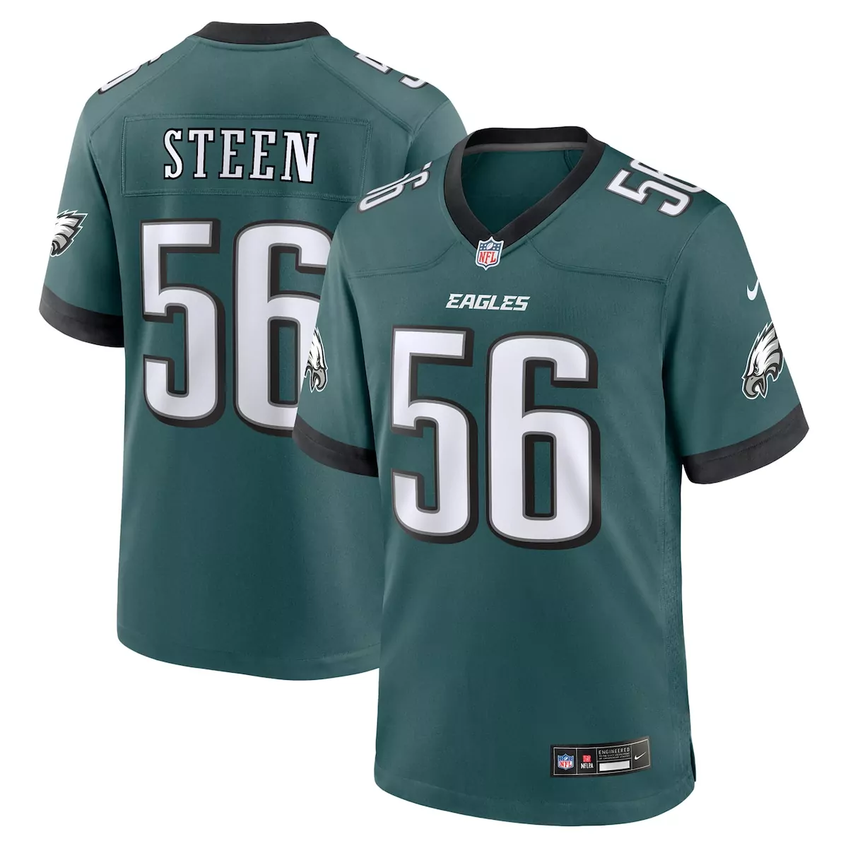 Tyler Steen Midnight Green Game Jersey | Philadelphia Eagles Team Gear | For Men, Women & Youth