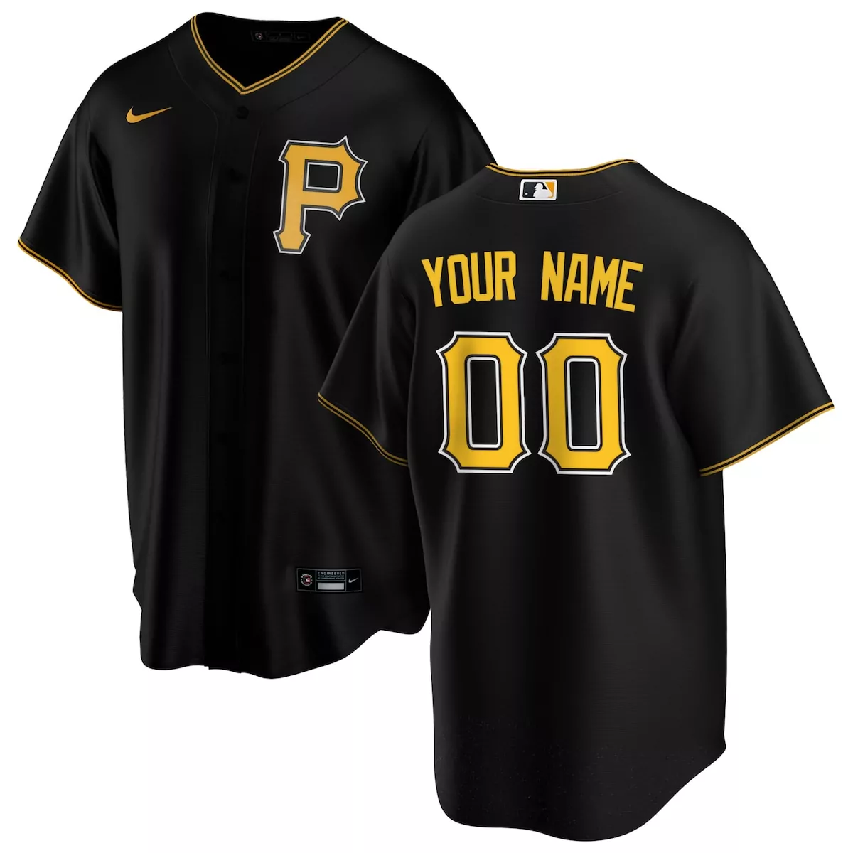 Pittsburgh Pirates Black Alternate Custom Jersey | Unique Fan Gear | For Men, Women & Youth