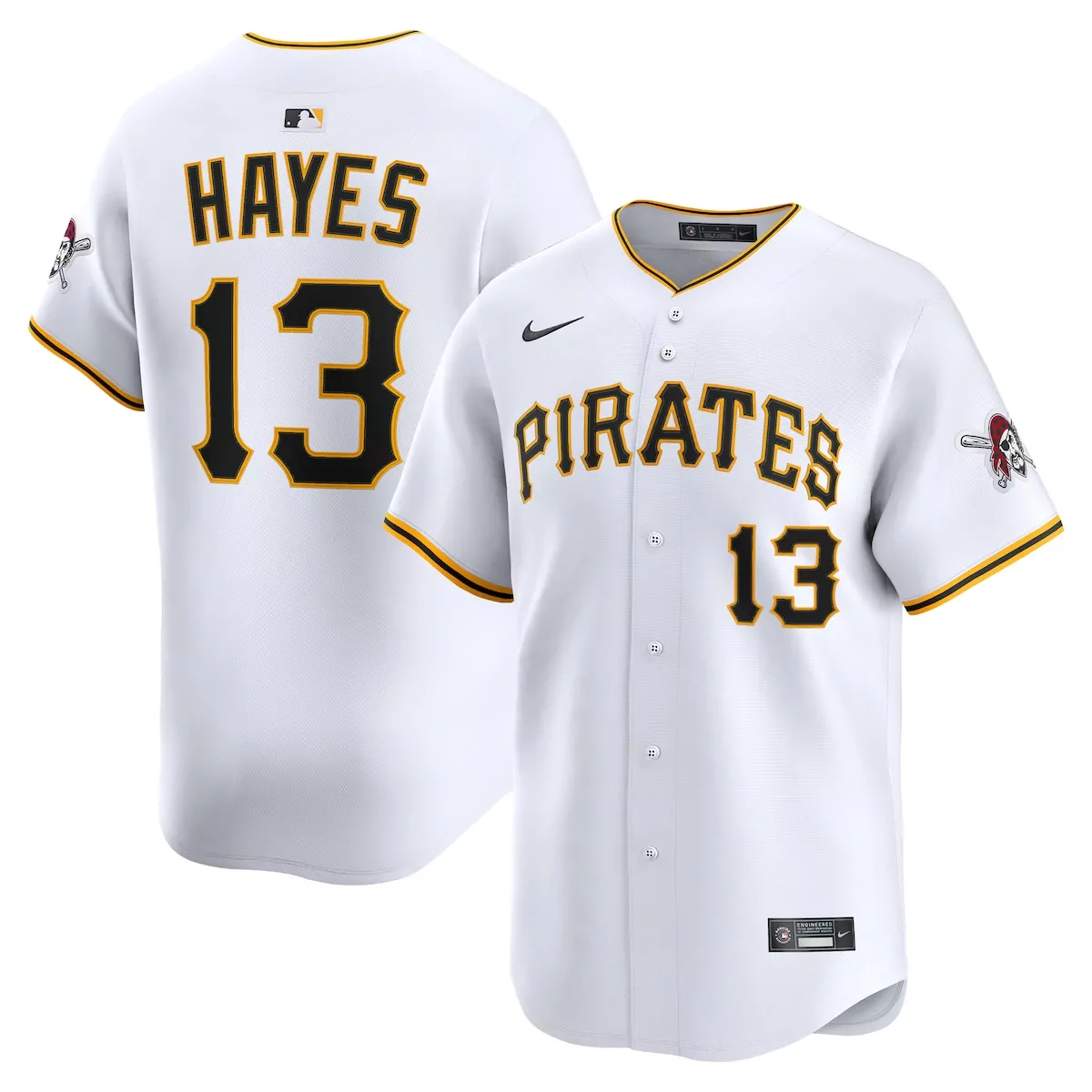 Pittsburgh Pirates Kebryan Hayes White Home Limited Player Jersey | Exclusive Fan Gear for Men, Women & Youth