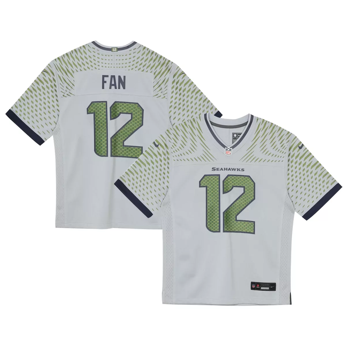 Preschool Seattle Seahawks 12s Wolf Gray 2025 Rivalries Game Jersey | Stylish Fan Gear for Kids | For Men, Women & Youth