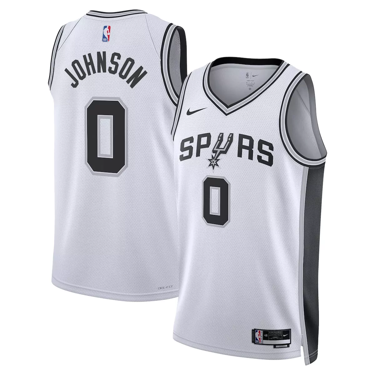 San Antonio Spurs Association Edition Jersey | White Keldon Johnson Unisex Fan Gear for Men, Women & Youth