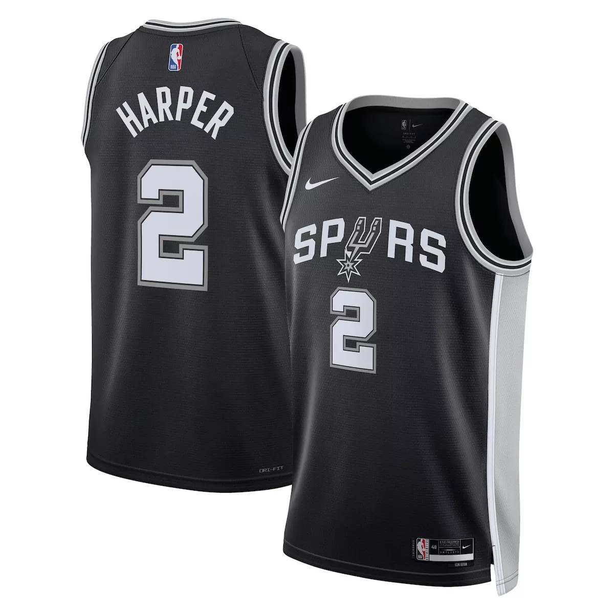 San Antonio Spurs Icon Edition Jersey | Black Dylan Harper Unisex | Perfect Gift for Fans of All Ages