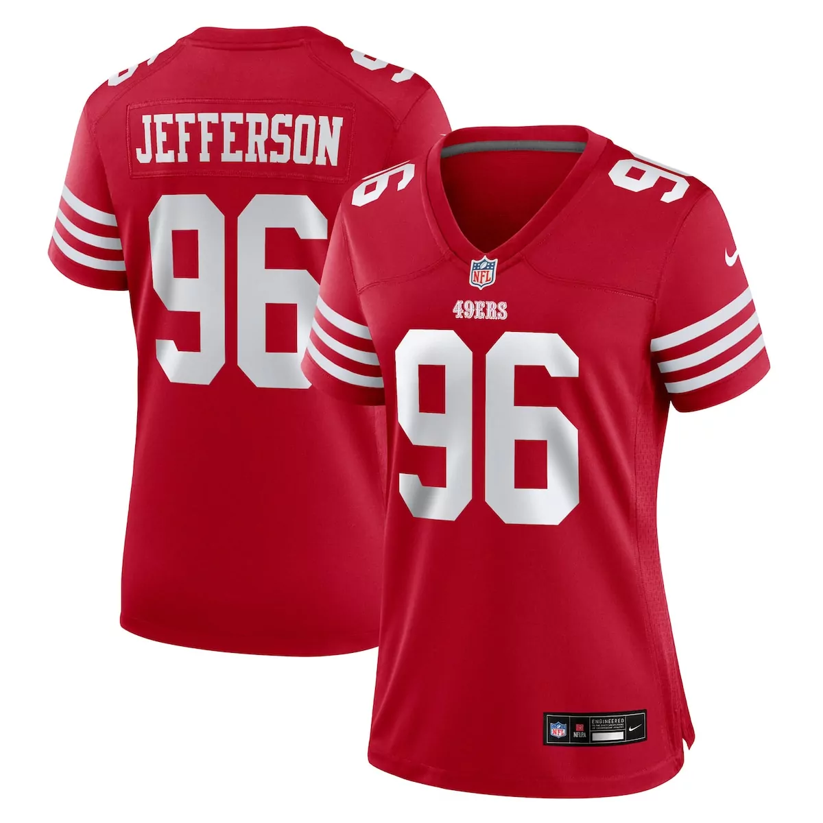 Jordan Jefferson San Francisco 49ers Scarlet Team Game Jersey | Stylish Fan Gear for Men, Women & Youth | Perfect for Game Day