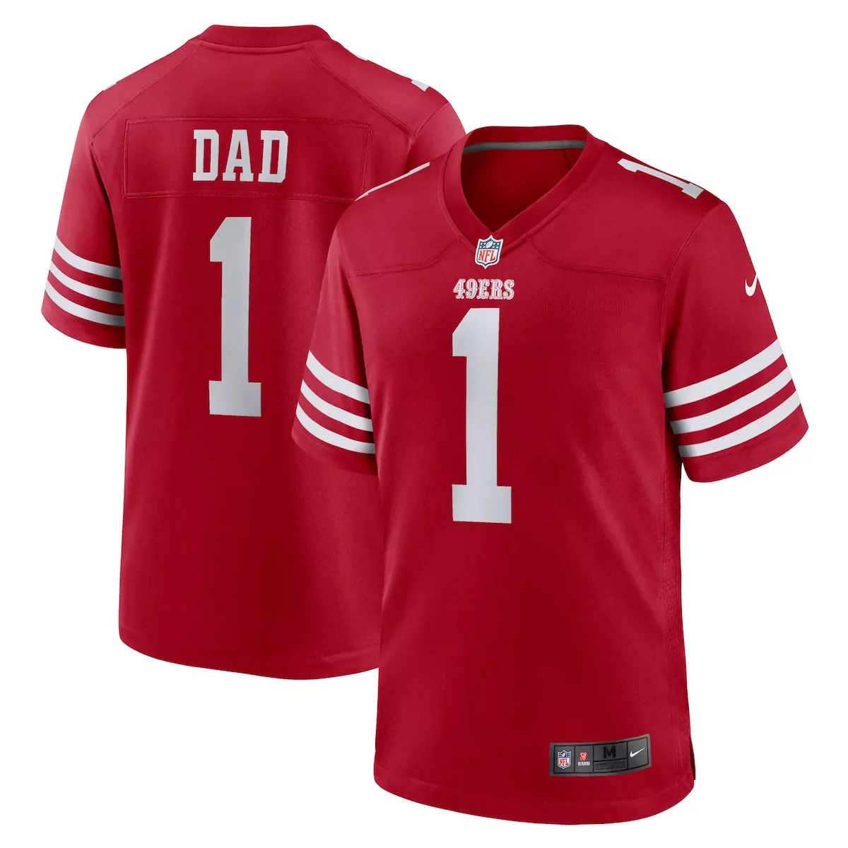 Scarlet Game Jersey | San Francisco 49ers Number 1 Dad | Perfect Gift Idea for Men, Women & Youth