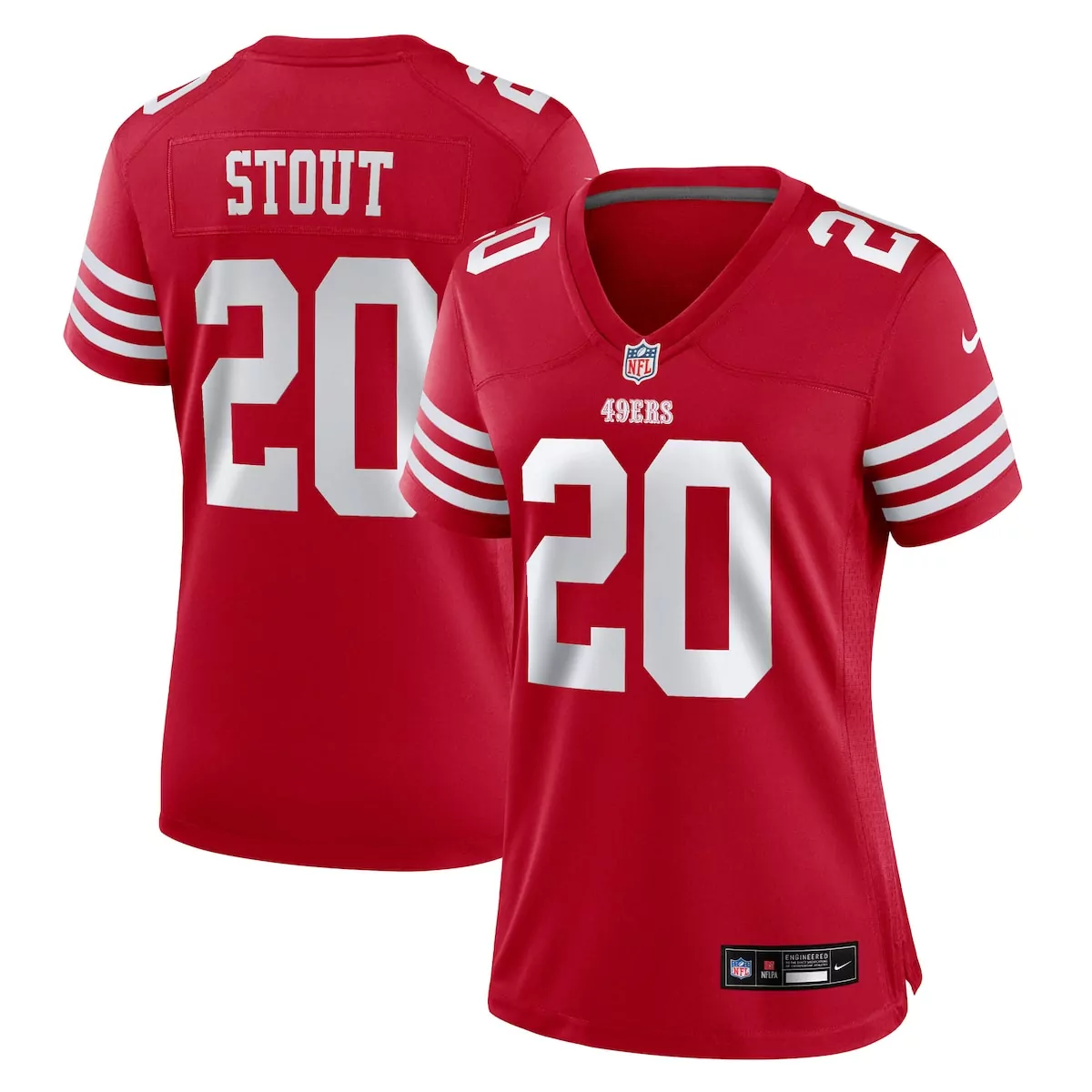 Upton Stout San Francisco 49ers Scarlet Team Game Jersey | Official Team Apparel | For Men, Women & Youth