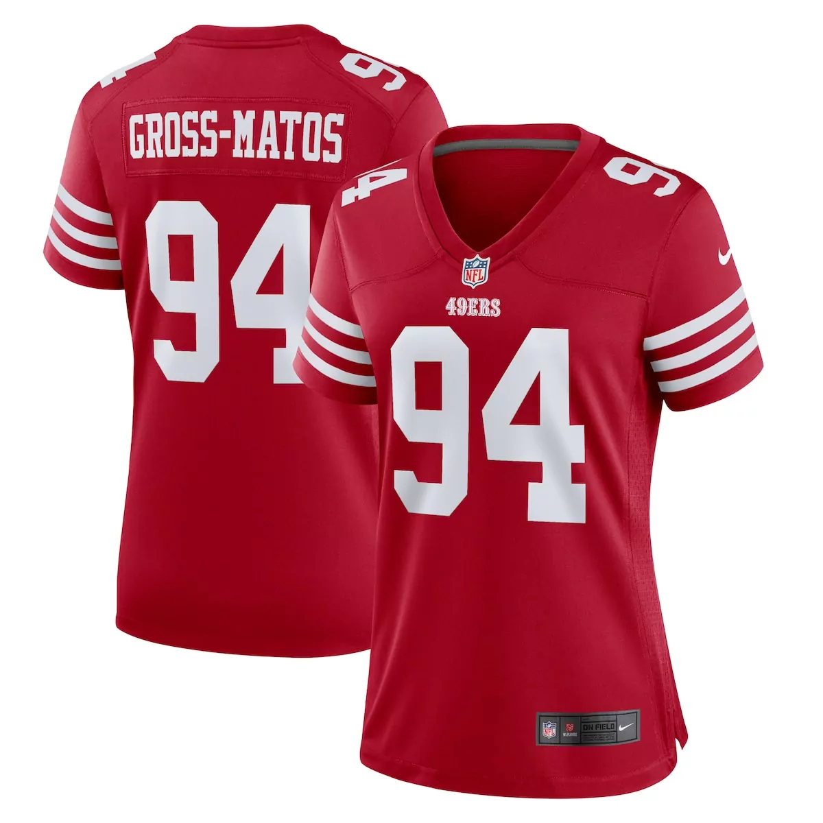 Yetur Gross Matos Scarlet Team Game Jersey | San Francisco 49ers LCV | Stylish Fan Gear for All | For Men, Women & Youth
