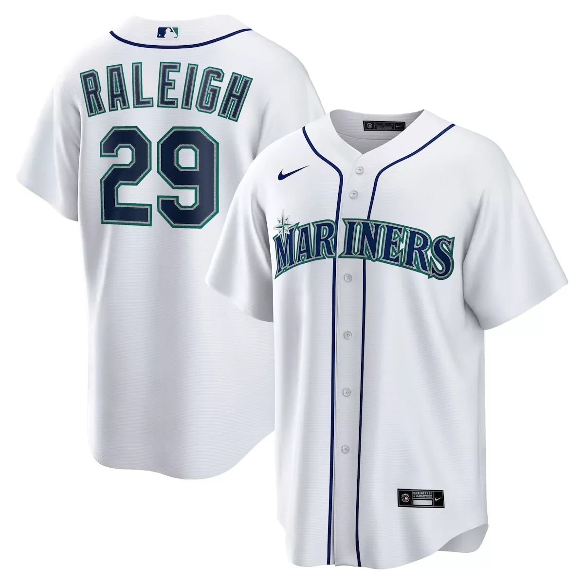 Cal Raleigh Seattle Mariners White Home Jersey | Stitched Fan Gear | Perfect for Game Day | For Men, Women & Youth