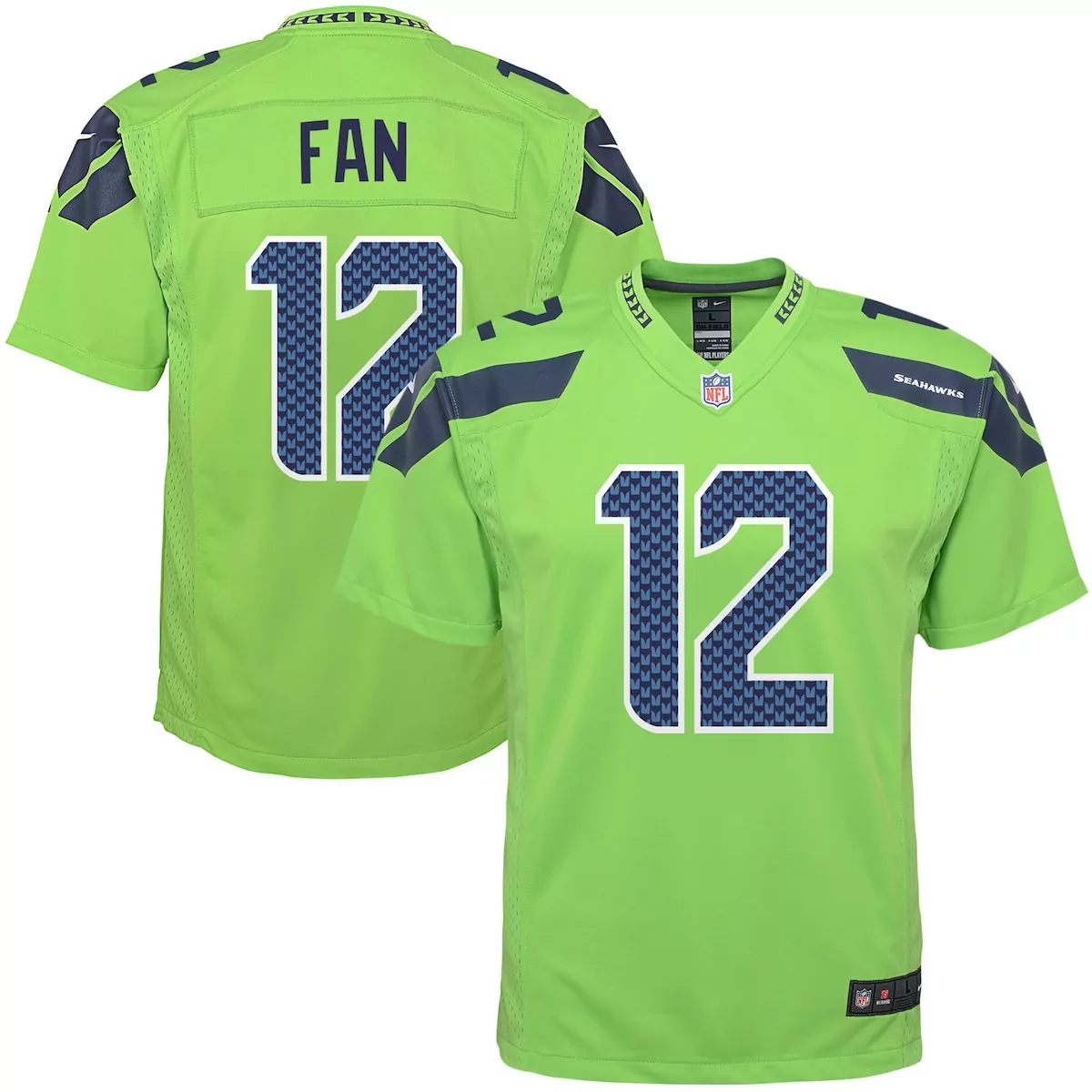 Seattle Seahawks 12th Fan Neon Green Game Jersey | Stitched Fan Gear for Men, Women & Youth | Perfect Game Day Outfit