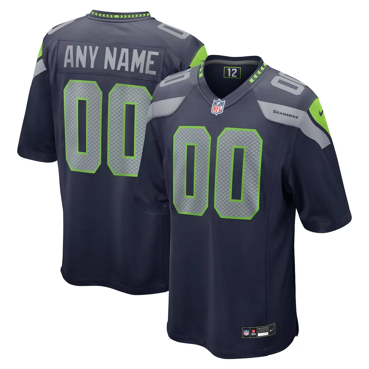 Seattle Seahawks College Navy Custom Game Jersey | Unique Fan Gear | For Men, Women & Youth