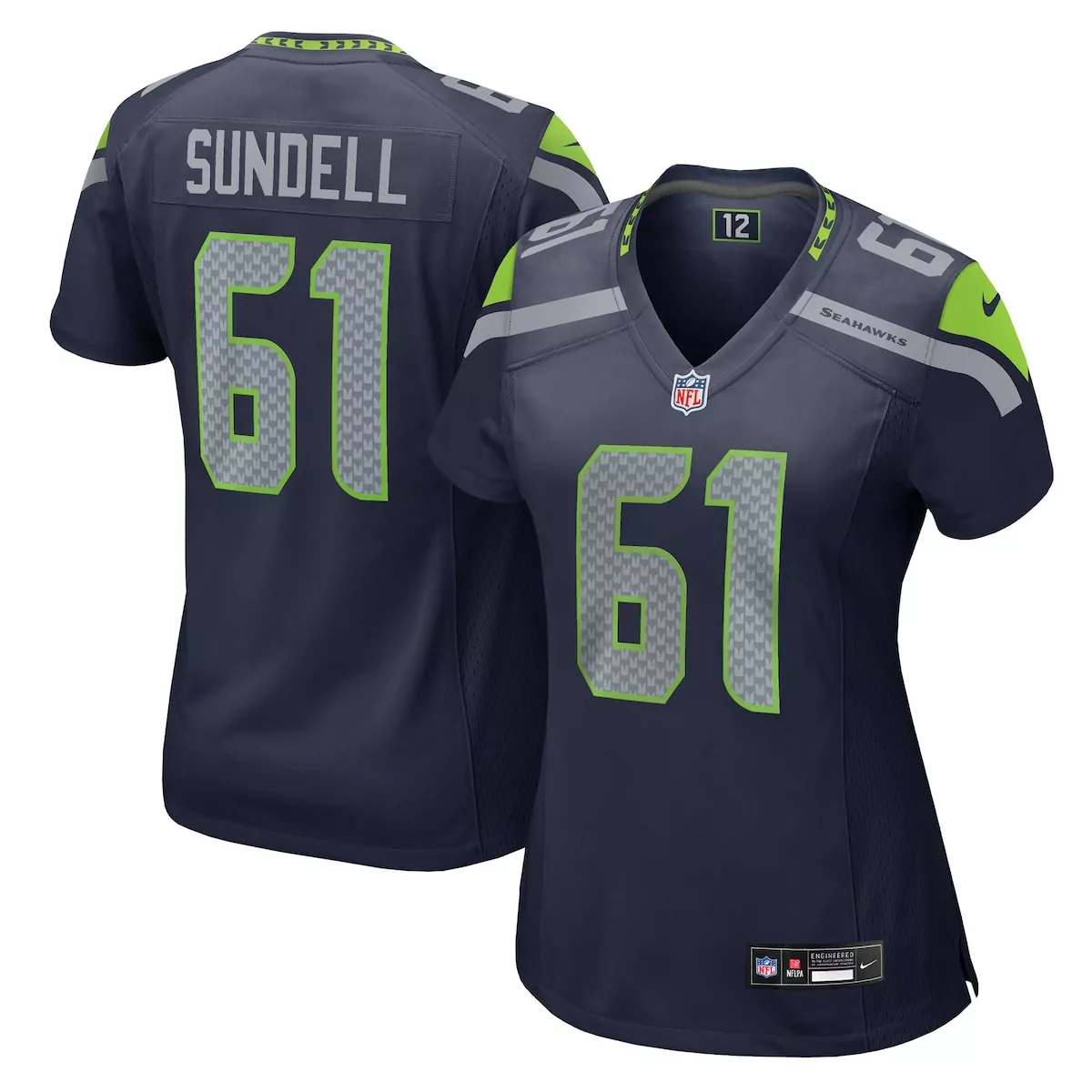 Jalen Sundell Seattle Seahawks College Navy Game Jersey | Game Day Essential for Men, Women & Youth