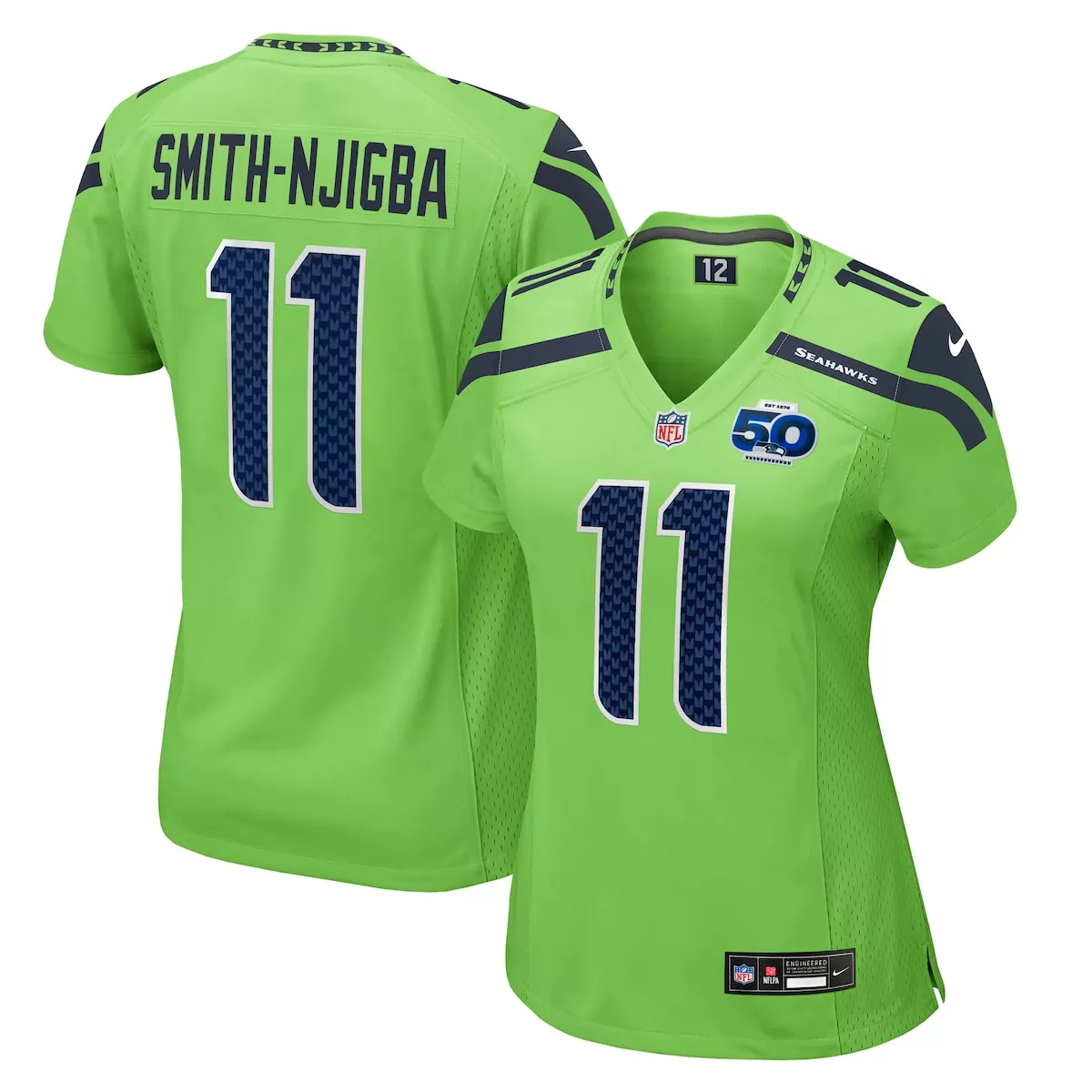 Jaxon Smith Njigba Seattle Seahawks Neon Green Alternate Jersey | 50th Season Fan Gear | For Men, Women & Youth