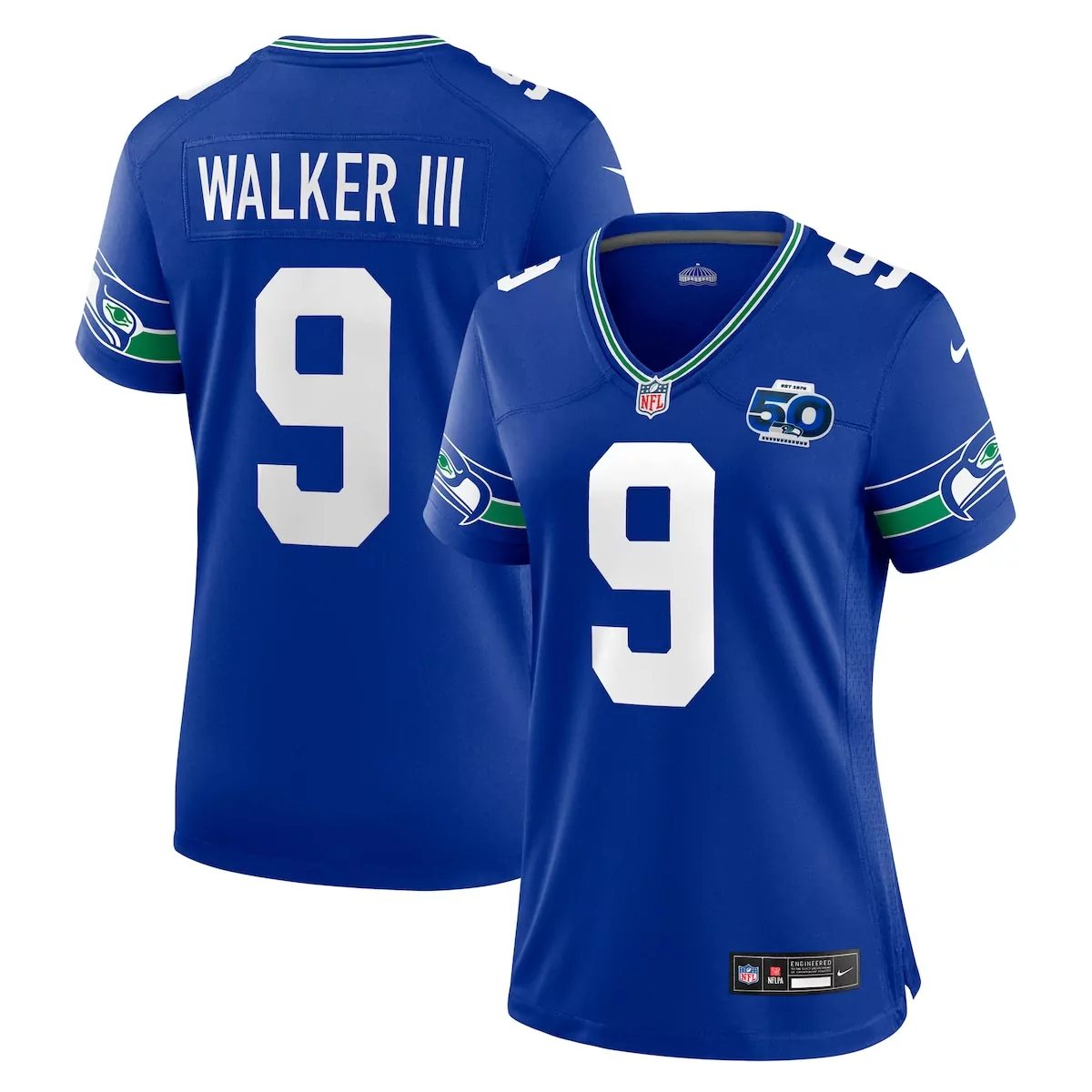 Kenneth Walker III Seattle Seahawks Royal Alternate 50th Season Jersey | Game Day Fan Gear for Men, Women & Youth